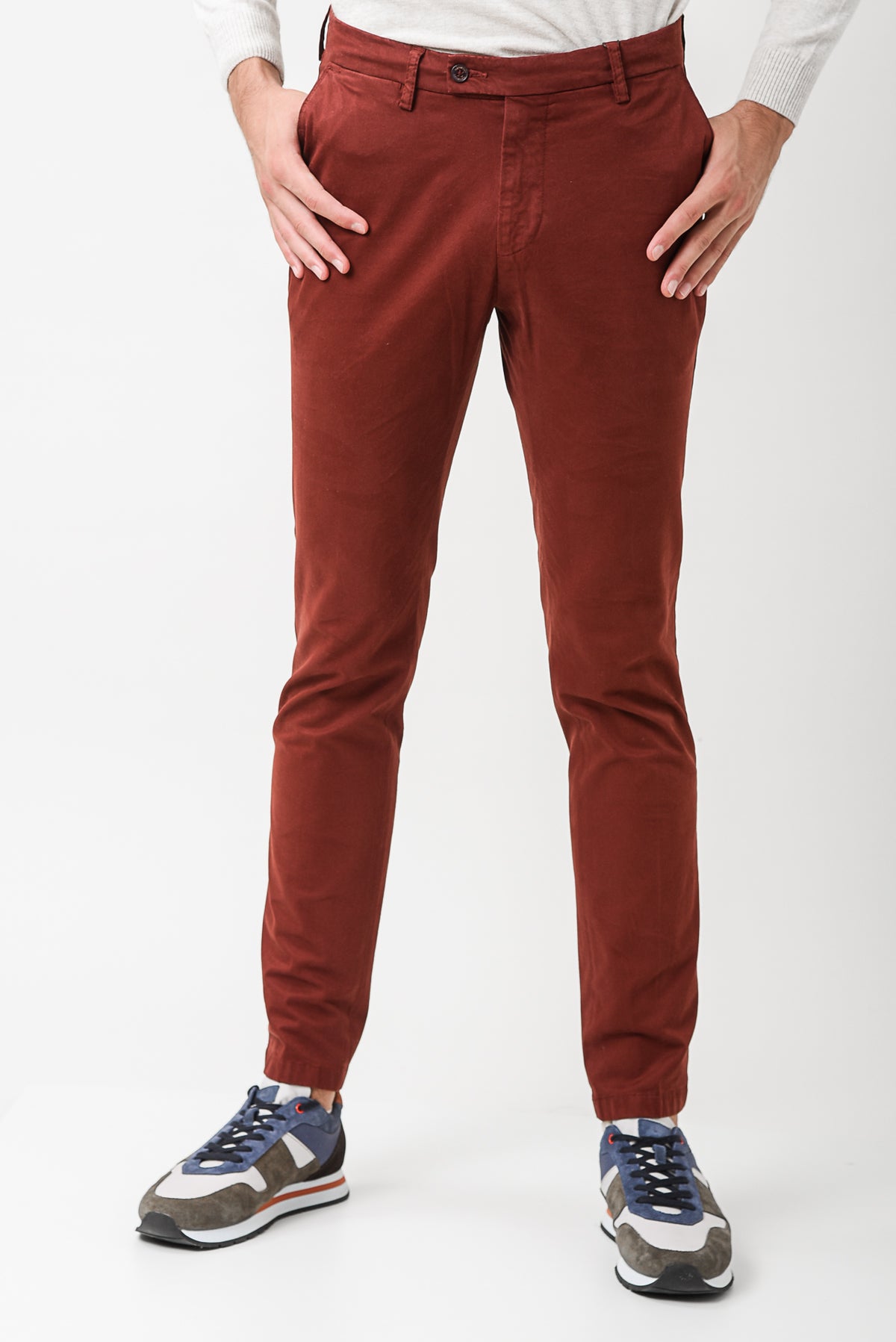 ΑΝΔΡΙΚΟ ΠΑΝΤΕΛΟΝΙ CHINOS PORTOBELLO'S SLIM FIT ΣΕ ΚΕΡΑΜΙΔΙ ΑΠΟΧΡΩΣΗ