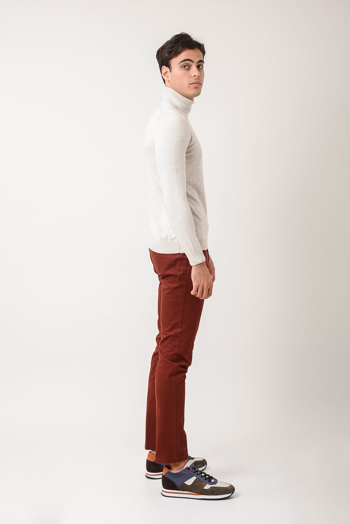ΑΝΔΡΙΚΟ ΠΑΝΤΕΛΟΝΙ CHINOS PORTOBELLO'S SLIM FIT ΣΕ ΚΕΡΑΜΙΔΙ ΑΠΟΧΡΩΣΗ