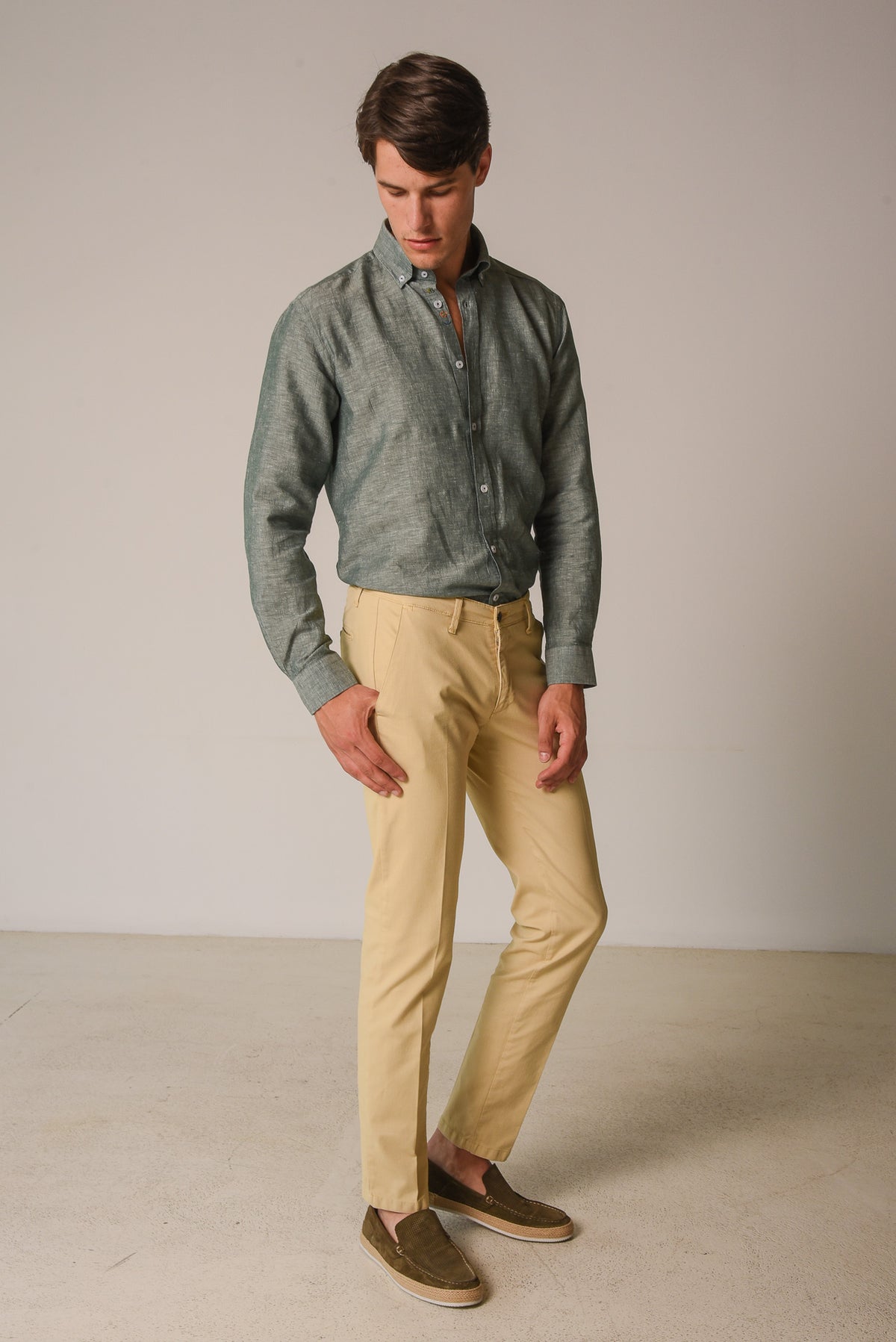 ΑΝΔΡΙΚΟ ΠΑΝΤΕΛΟΝΙ CHINOS PORTOBELLO'S ΚΙΤΡΙΝΟ ΧΡΩΜΑ MODERN ΓΡΑΜΜΗ