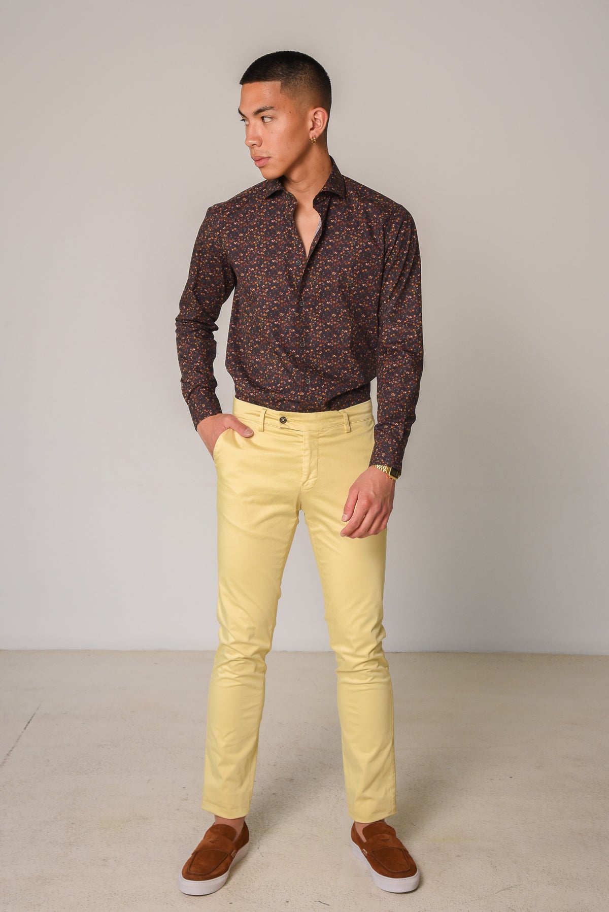 ΑΝΔΡΙΚΟ ΠΑΝΤΕΛΟΝΙ CHINOS PORTOBELLO'S ΚΙΤΡΙΝΟ ΧΡΩΜΑ SLIM FIT ΓΙΑ STYLISH OUTFITS