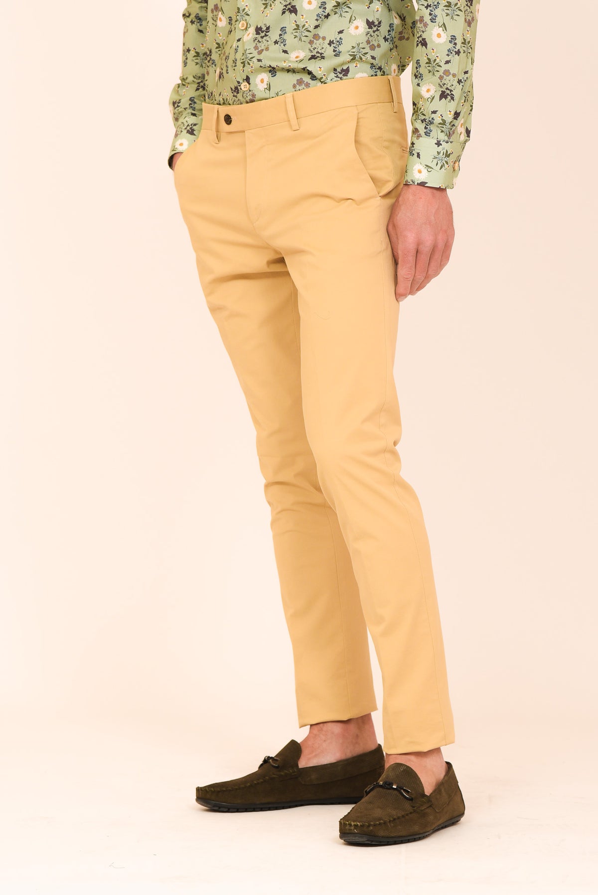 ΑΝΔΡΙΚΟ ΠΑΝΤΕΛΟΝΙ CHINOS PORTOBELLO'S ΜΠΕΖ ΚΙΤΡΙΝΗ ΑΠΟΧΡΩΣΗ SLIM FIT