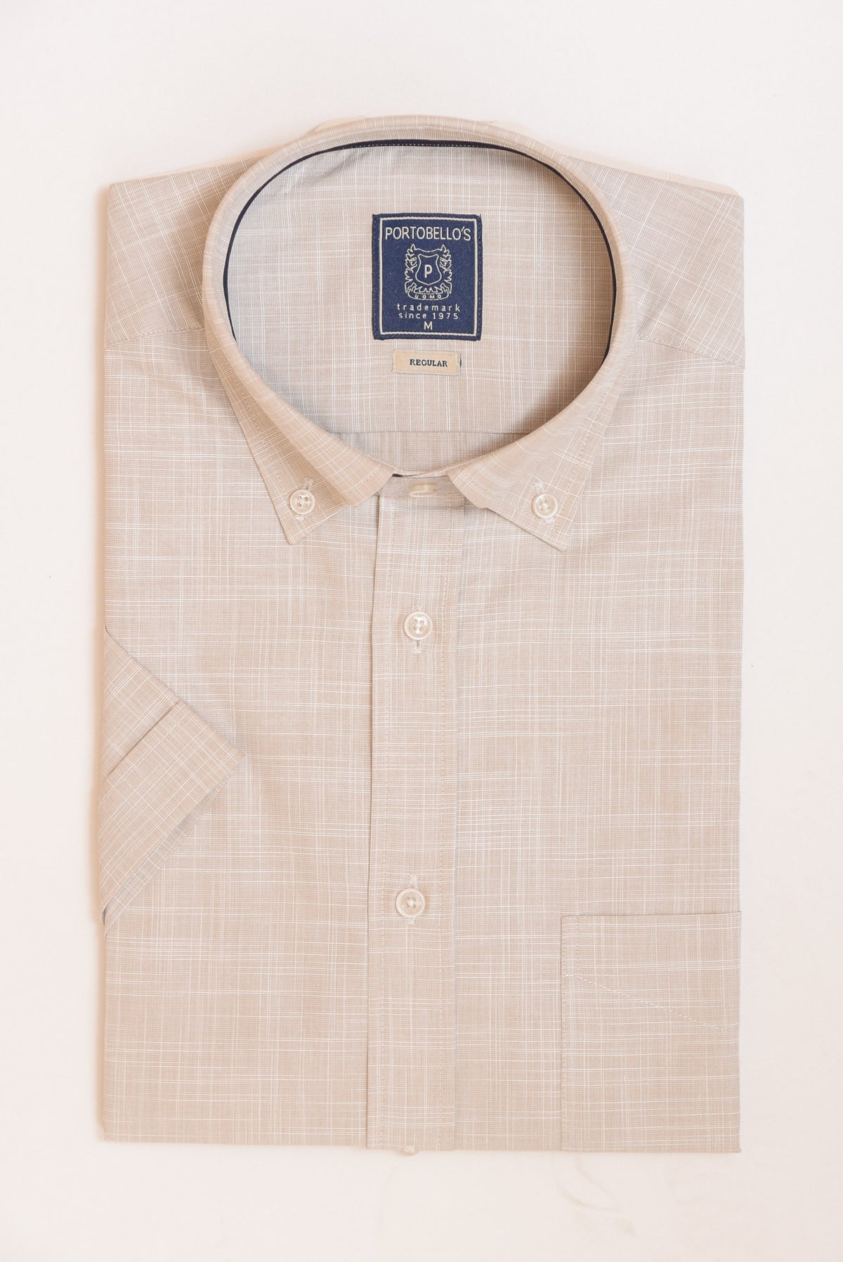 ΑΝΔΡΙΚΟ ΚΟΝΤΟΜΑΝΙΚΟ ΠΟΥΚΑΜΙΣΟ ΜΕ BUTTON DOWN ΓΙΑΚΑ PORTOBELLO'S ΜΠΕΖ ΜΕ ΜΙΚΡΟΣΧΕΔΙΟ