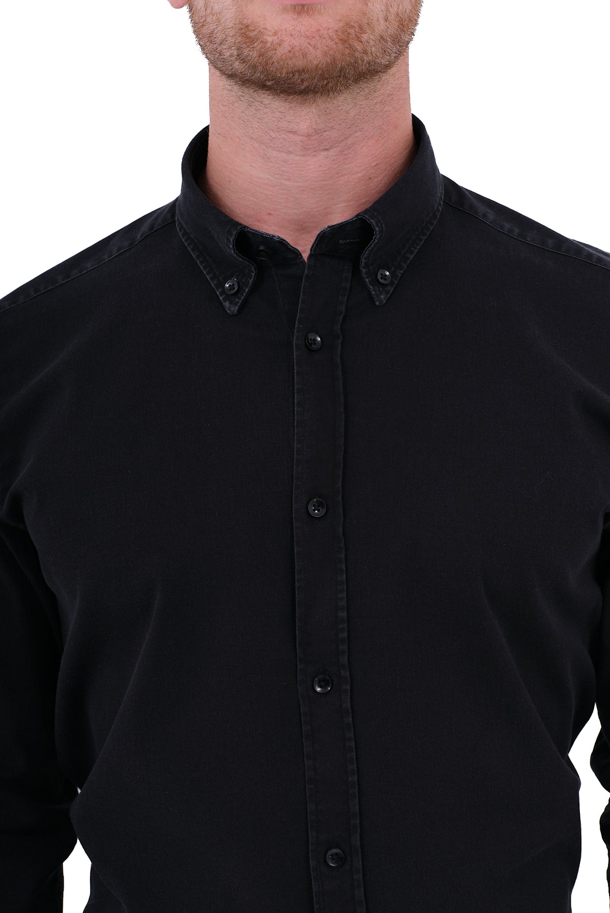 ΑΝΔΡΙΚΟ ΠΟΥΚΑΜΙΣΟ LES GENT'S ΜΑΥΡΟ ΜΕ BUTTON DOWN ΓΙΑΚΑ REGULAR FIT