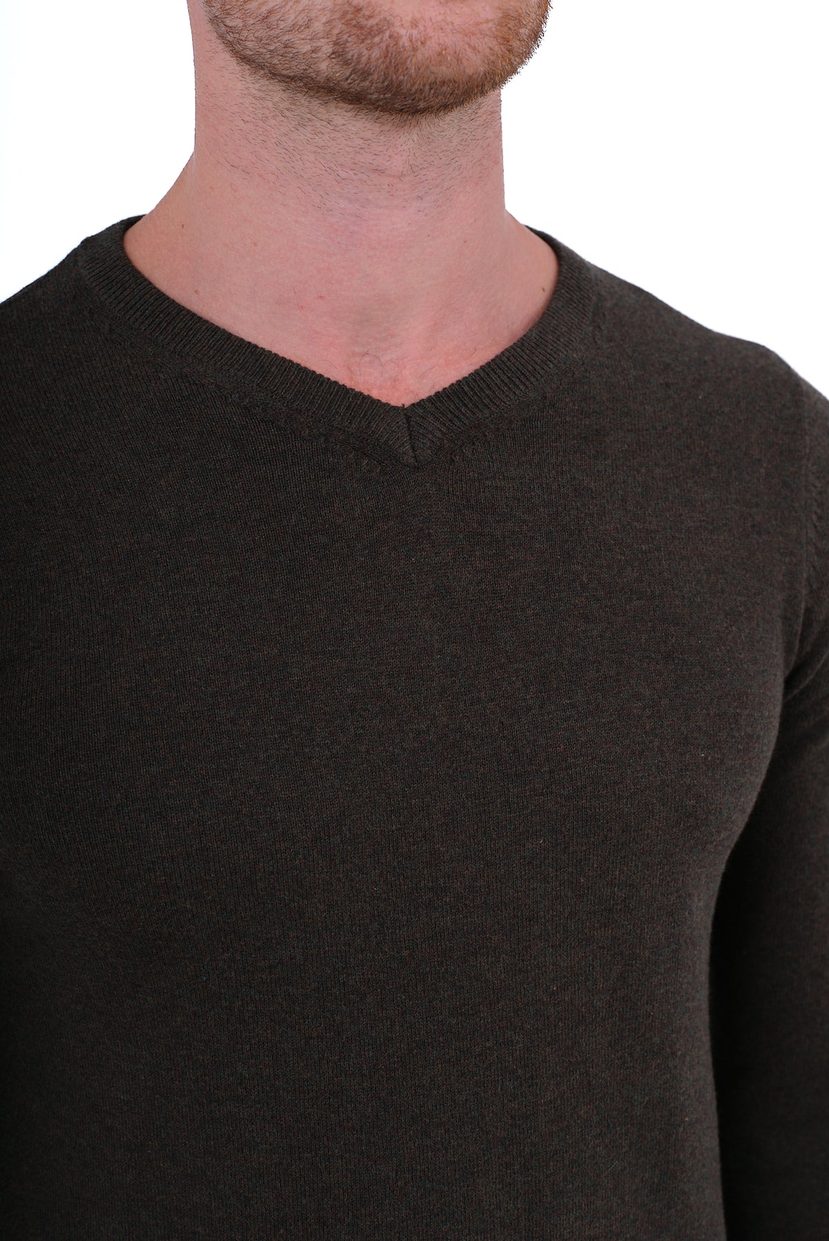 ΑΝΔΡΙΚΟ ΛΑΔΙ ΠΟΥΛΟΒΕΡ PORTOBELLO'S ΜΕ V NECK ΚΑΙ ΚΑΣΜΙΡ