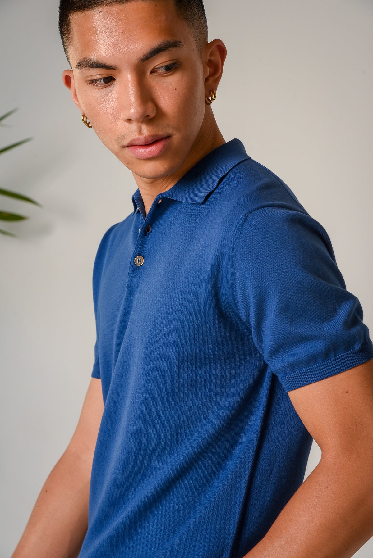 ΑΝΔΡΙΚΟ POLO ΠΛΕΚΤΟ PORTOBELLO'S ΜΠΛΕ ΜΕΣΑΙΟ ΜΟΝΟΧΡΩΜΟ REGULAR FIT