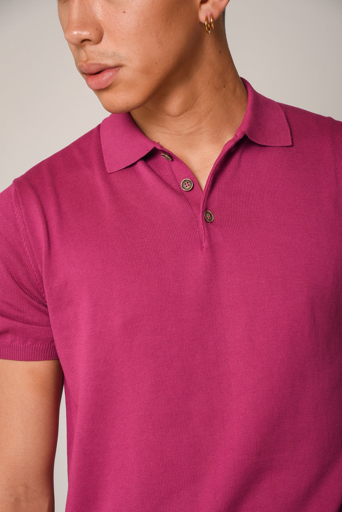 ΑΝΔΡΙΚΟ POLO ΠΛΕΚΤΟ PORTOBELLO'S ΜΩΒ ΜΟΝΟΧΡΩΜΟ REGULAR FIT
