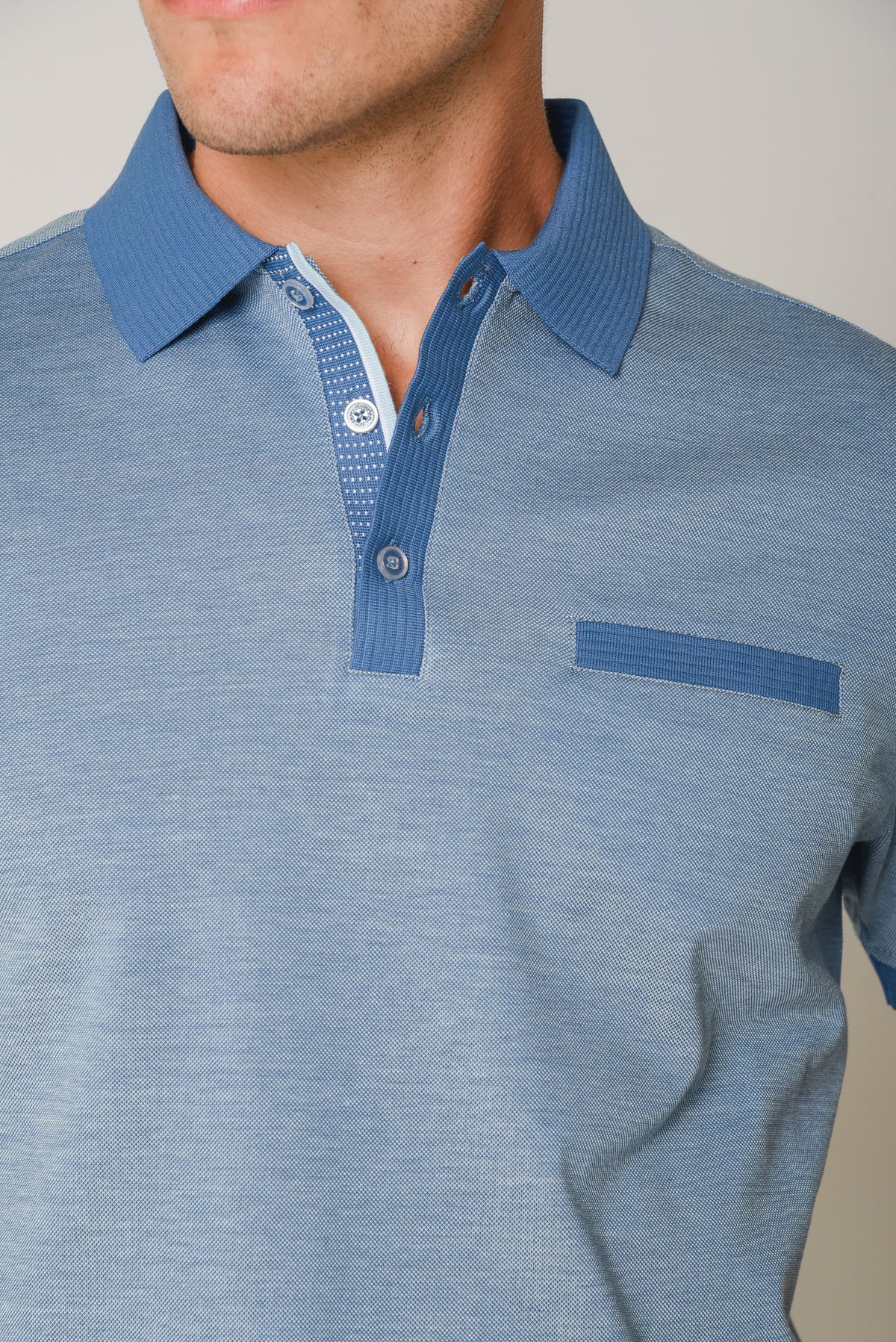 ΑΝΔΡΙΚΟ POLO PORTOBELLO'S ΣΙΕΛ ΜΕ DETAILS ΣΤΗΝ ΠΑΤΙΛΕΤΑ ΚΑΙ ΕΣΩΤΕΡΙΚΗ ΤΣΕΠΗ