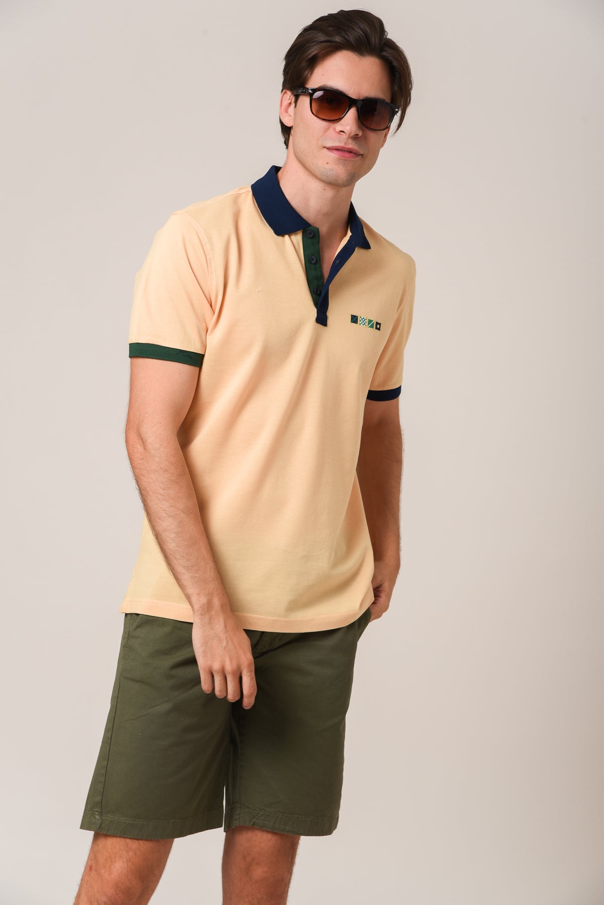 ΑΝΔΡΙΚΟ POLO PORTOBELLO'S ΚΙΤΡΙΝΟ ΜΕ ΜΠΛΕ ΚΑΙ ΠΡΑΣΙΝΕΣ ΛΕΠΤΟΜΕΡΕΙΕΣ