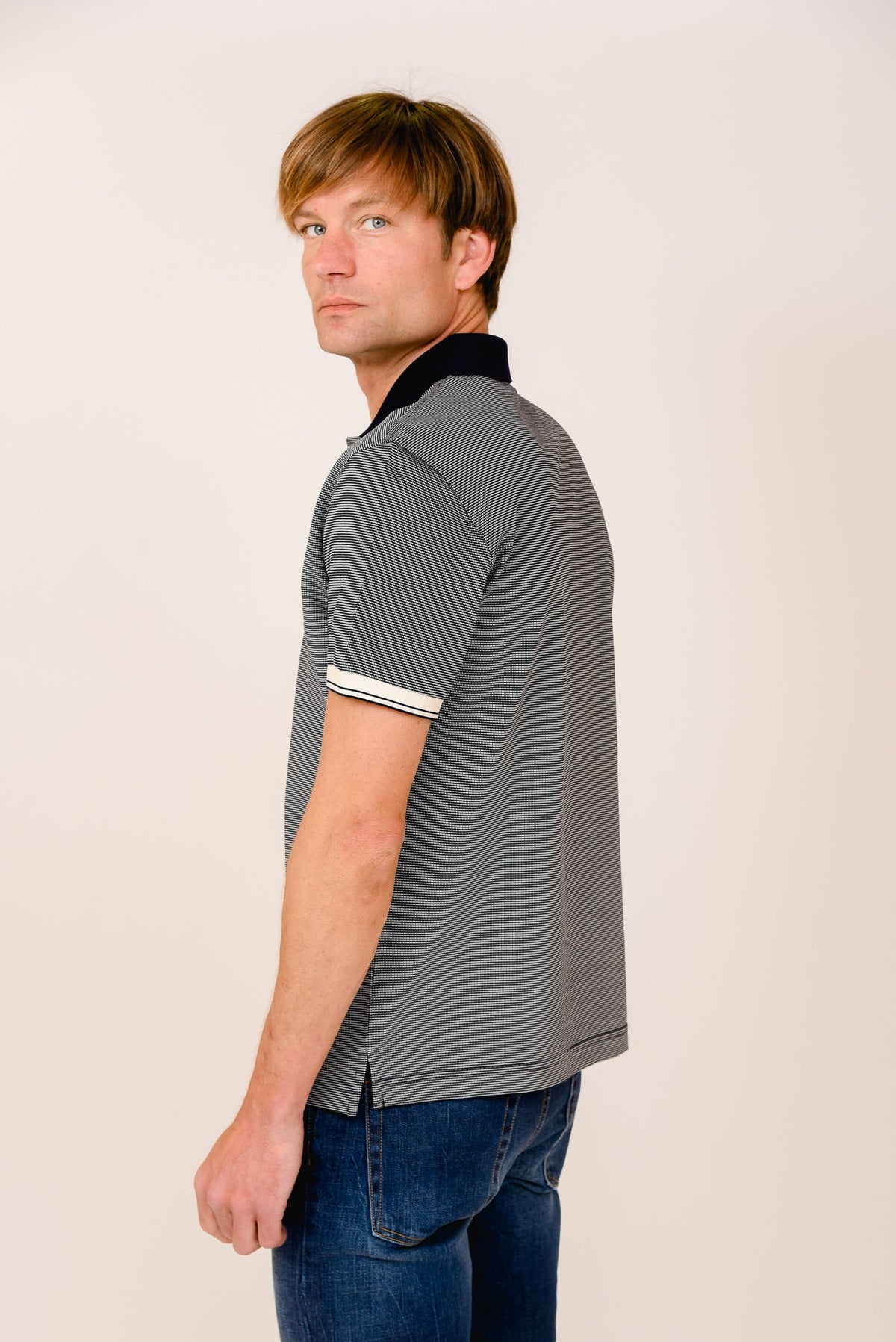 ΑΝΔΡΙΚΟ POLO PORTOBELLO'S ΜΠΛΕ ΜΕ ΛΕΥΚΗ ΛΕΠΤΟΜΕΡΕΙΑ ΣΤΟ ΓΙΑΚΑ ΚΑΙ ΤΑ ΜΑΝΙΚΙΑ