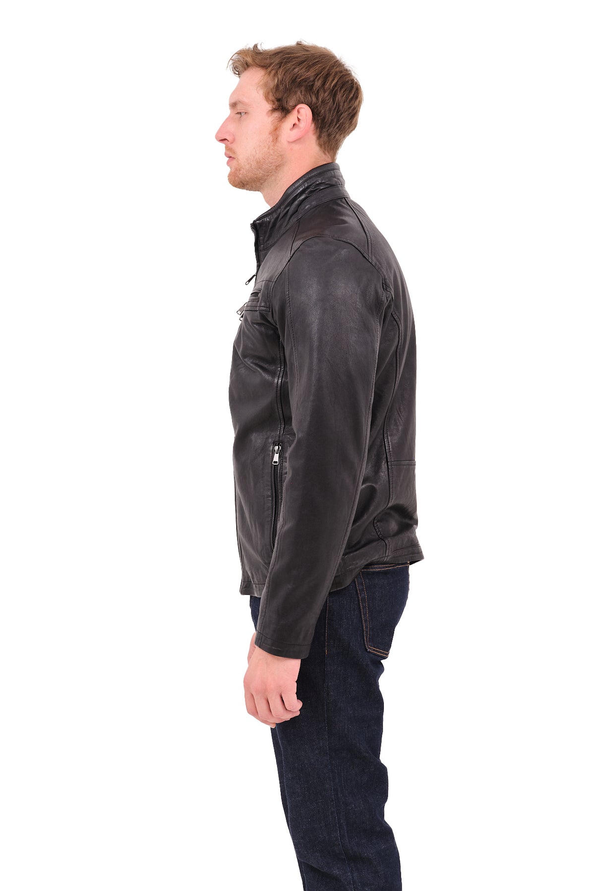 ΑΝΔΡΙΚΟ ΔΕΡΜΑΤΙΝΟ JACKET PORTOBELLO'S ΣΕ ΜΑΥΡΟ ΧΡΩΜΑ
