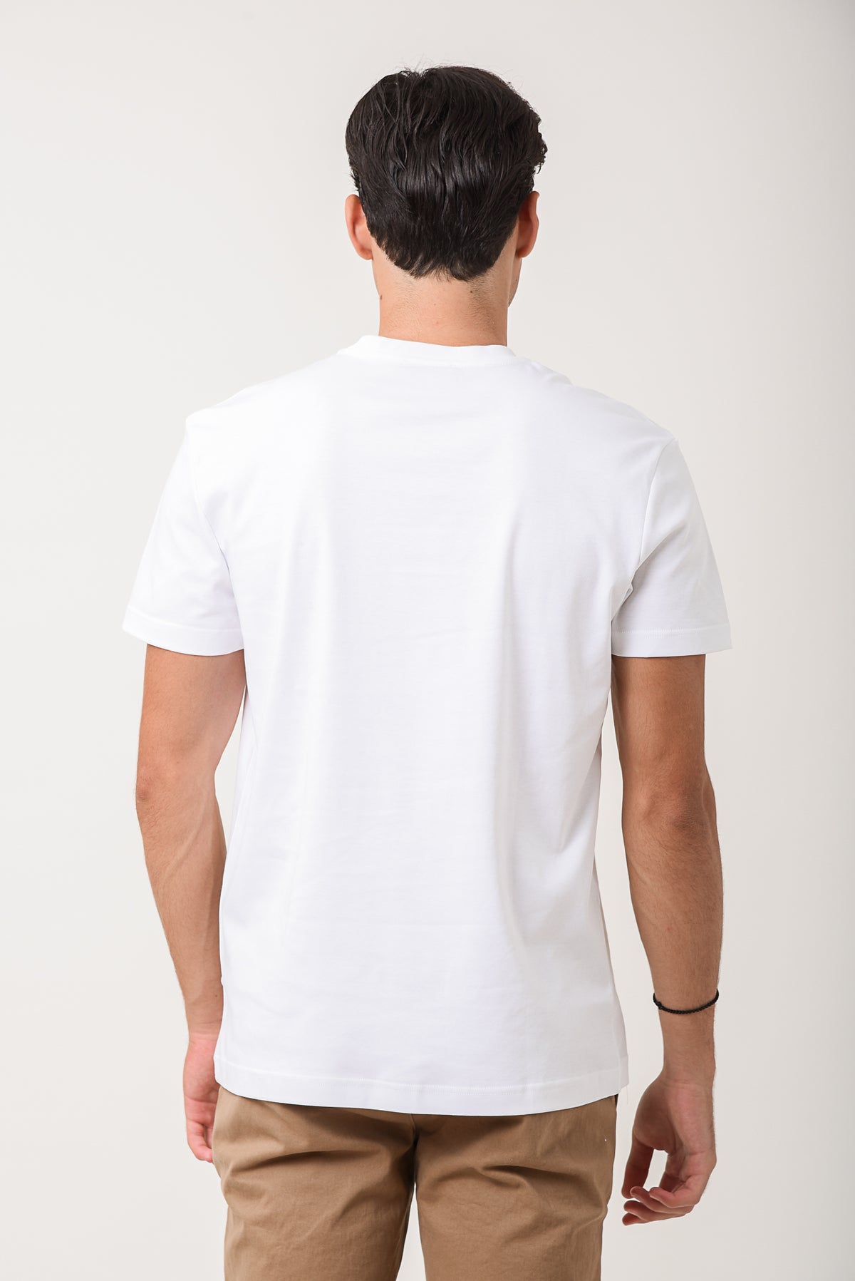 ΑΝΔΡΙΚΟ ΛΕΥΚΟ ΚΟΝΤΟΜΑΝΙΚΟ T-SHIRT ΜΕ ΛΟΓΟΤΥΠΟ PORTOBELLO'S