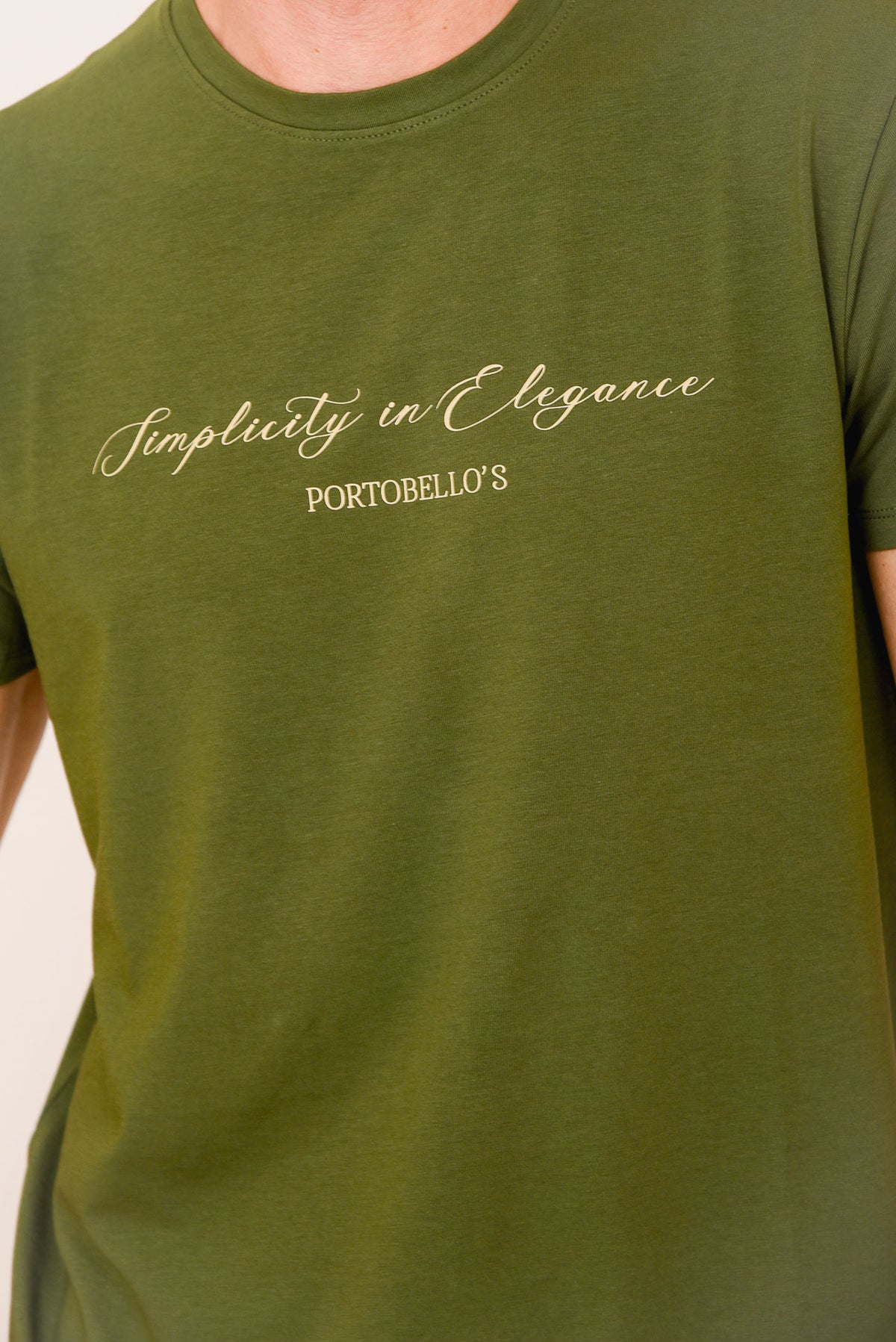 ΑΝΔΡΙΚΟ T-SHIRT PORTOBELLO'S ΛΑΔΙ ΜΕ ΣΤΑΜΠΑ SIMPLICITY IN ELEGANCE