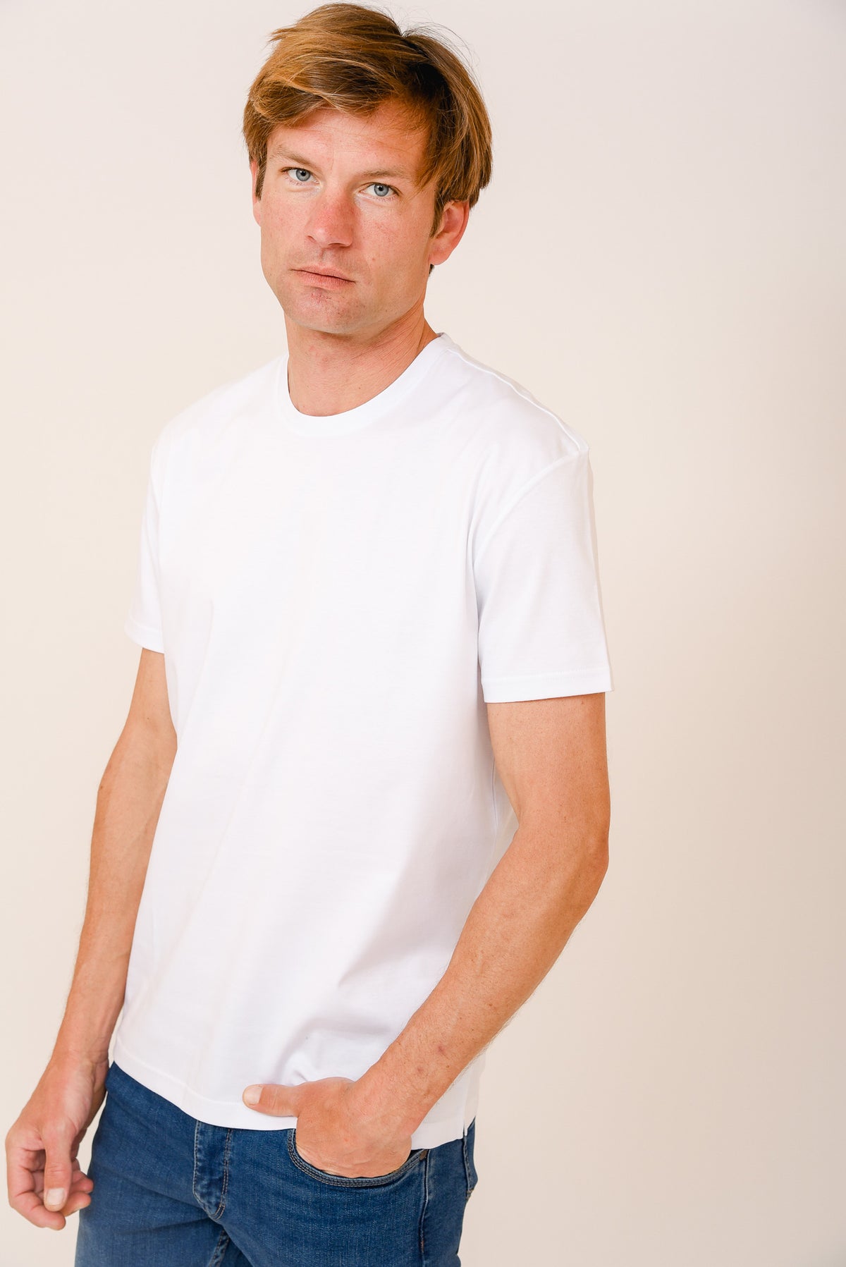 ΑΝΔΡΙΚΟ T-SHIRT PORTOBELLO'S ΛΕΥΚΟ ΜΕΡΣΕΡΙΖΕ
