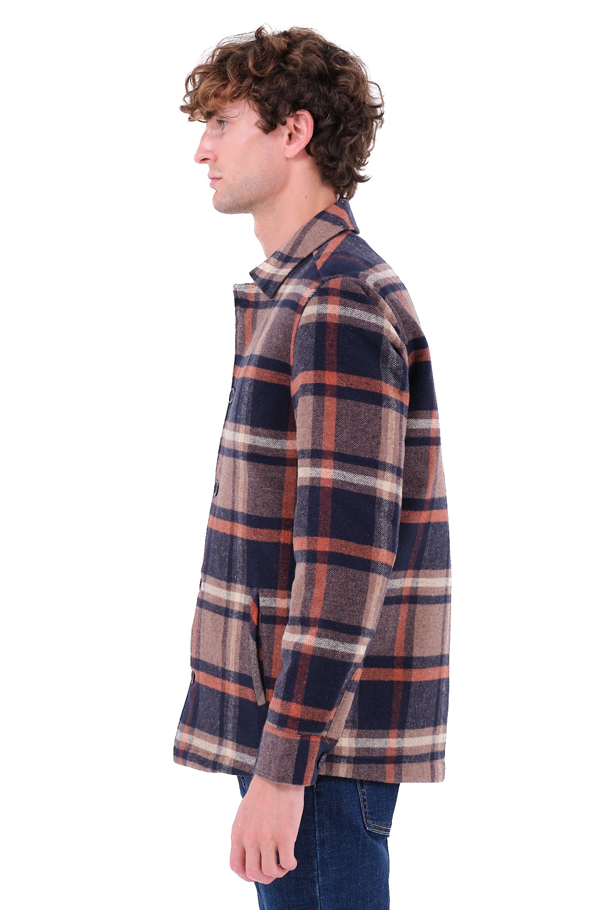 ΑΝΔΡΙΚΟ OVERSHIRT ΚΑΡΟ ΚΑΦΕ ΜΠΛΕ LES GENT'S