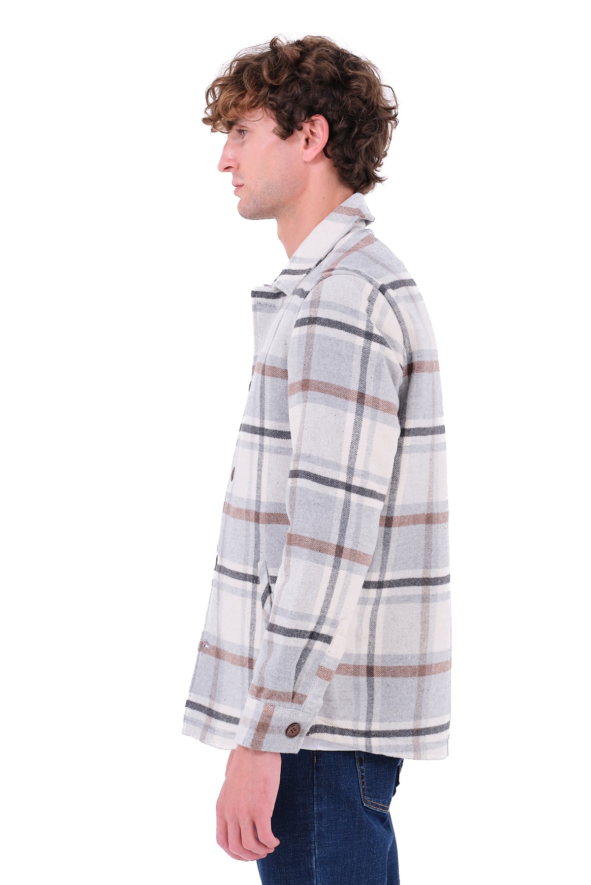 ΑΝΔΡΙΚΟ OVERSHIRT LES GENT'S ΚΑΡΟ ΜΠΕΖ ΑΝΟΙΧΤΟ