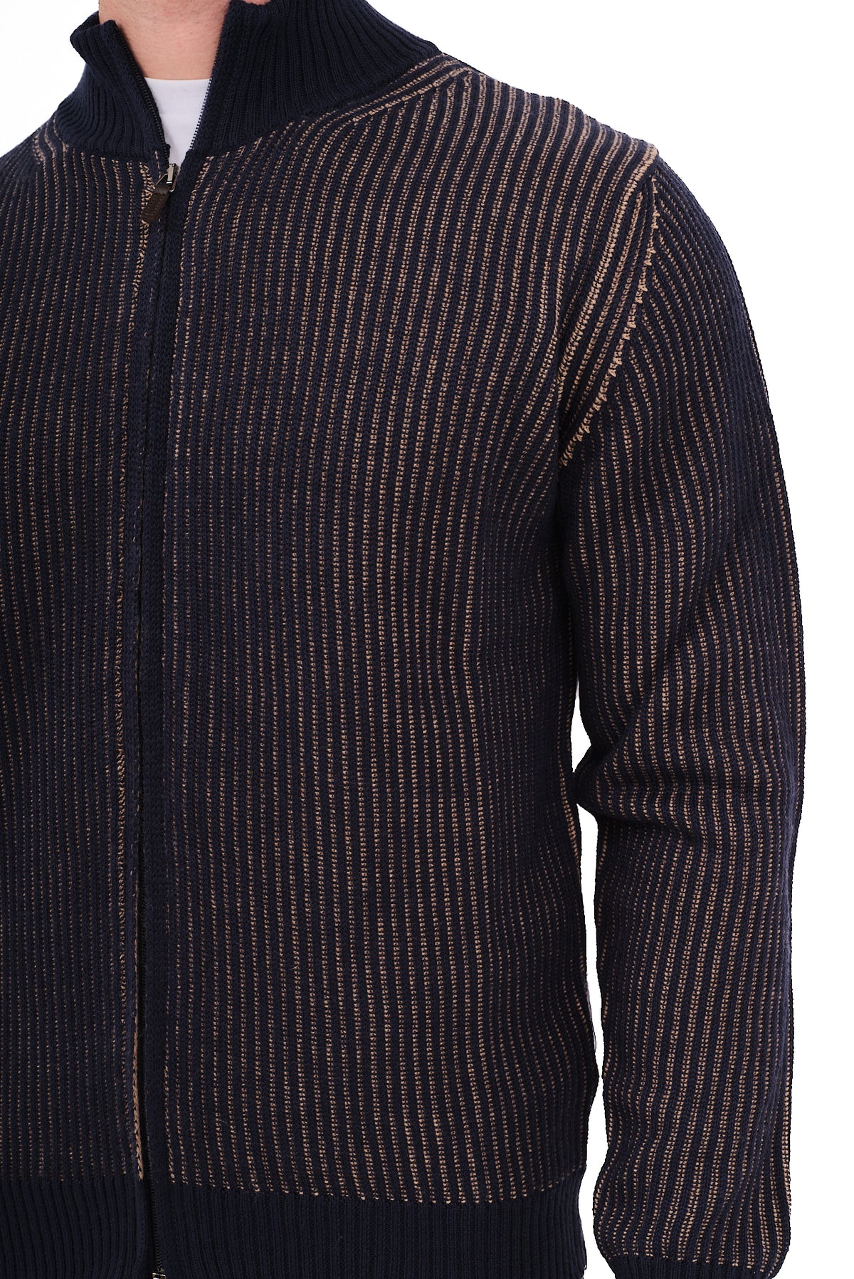 ΑΝΔΡΙΚΗ ΖΑΚΕΤΑ CARDIGAN PORTOBELLO'S ΣΕ ΜΠΛΕ ΧΡΩΜΑ ΜΕ ΨΗΛΟ ΛΑΙΜΟ