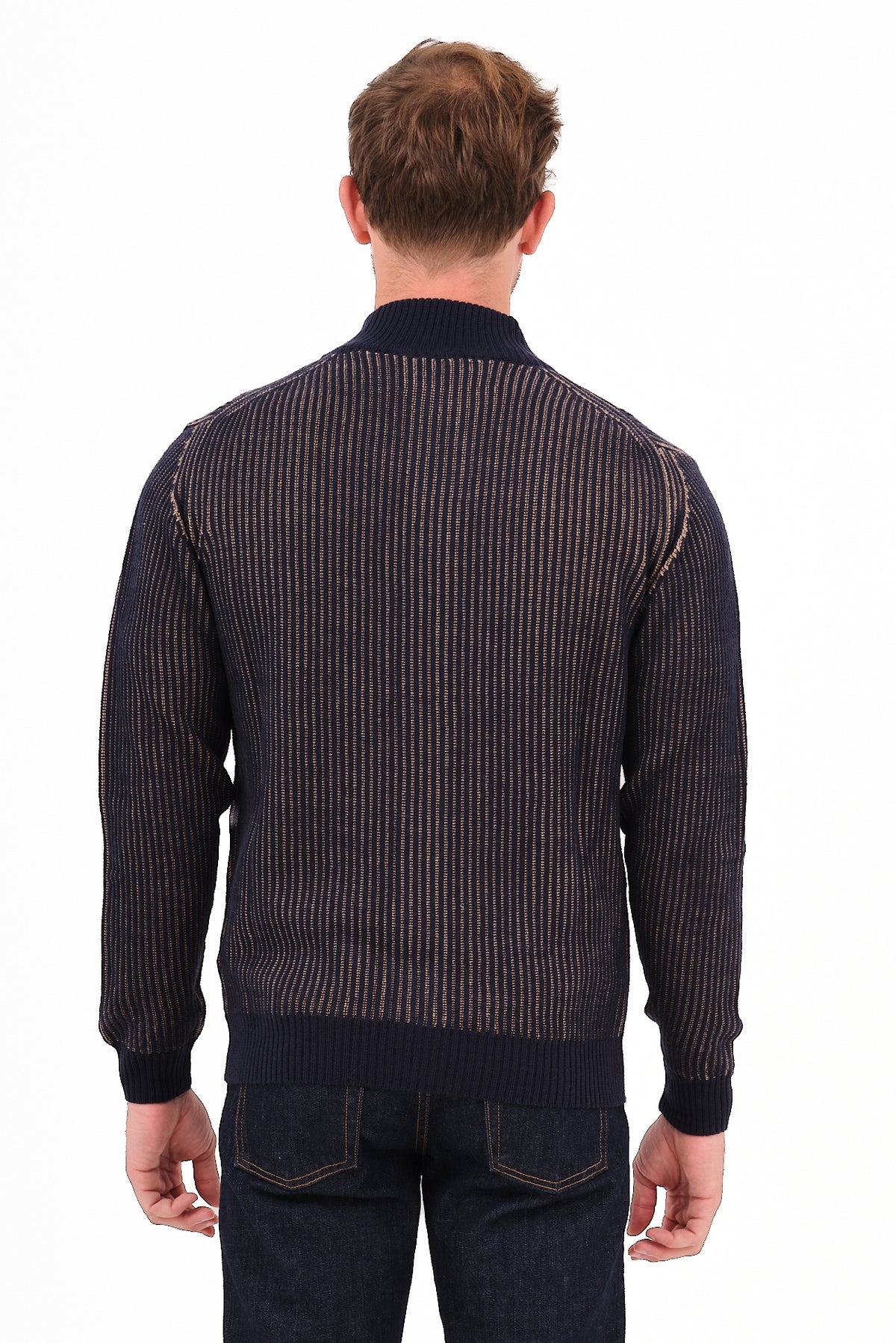 ΑΝΔΡΙΚΗ ΖΑΚΕΤΑ CARDIGAN PORTOBELLO'S ΣΕ ΜΠΛΕ ΧΡΩΜΑ ΜΕ ΨΗΛΟ ΛΑΙΜΟ