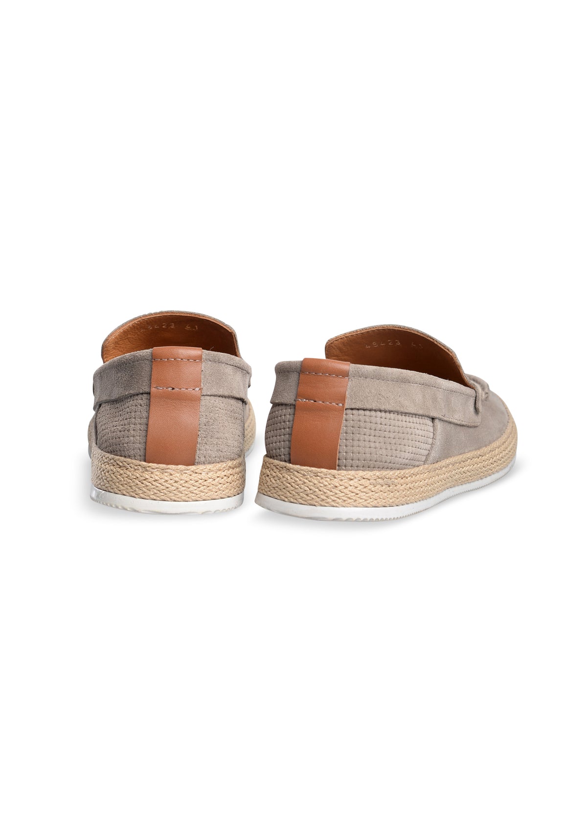 ΑΝΔΡΙΚΕΣ ΔΕΡΜΑΤΙΝΕΣ SUEDE ΕΣΠΑΝΤΡΙΓΙΕΣ PORTOBELLO'S ΣΕ ΓΚΡΙ-ΜΠΕΖ ΧΡΩΜΑ ΜΕ ΜΙΚΡΟΣΧΕΔΙΟ