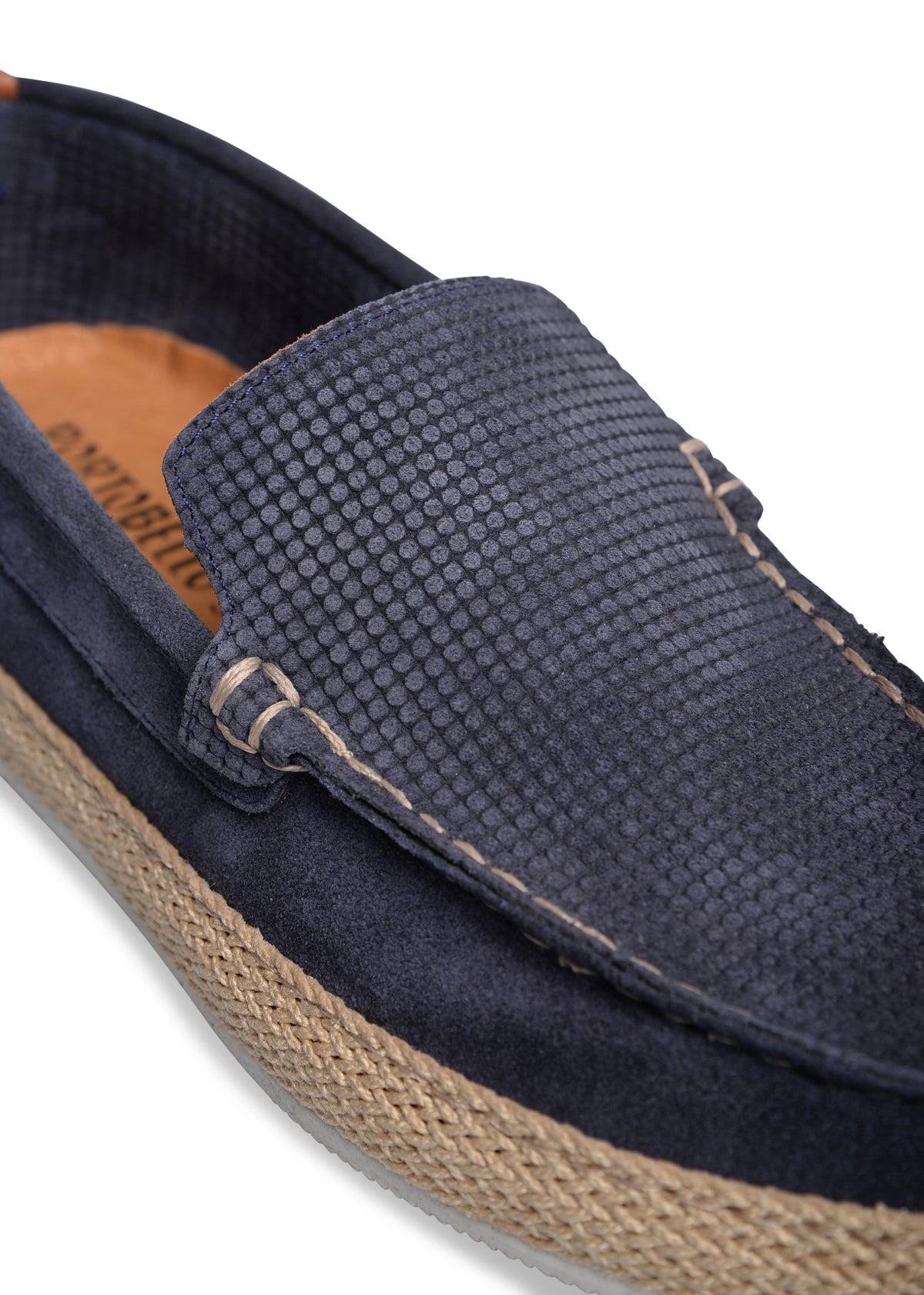 ΑΝΔΡΙΚΕΣ ΔΕΡΜΑΤΙΝΕΣ SUEDE ΕΣΠΑΝΤΡΙΓΙΕΣ PORTOBELLO'S ΣΕ ΜΠΛΕ ΧΡΩΜΑ ΜΕ ΜΙΚΡΟΣΧΕΔΙΟ