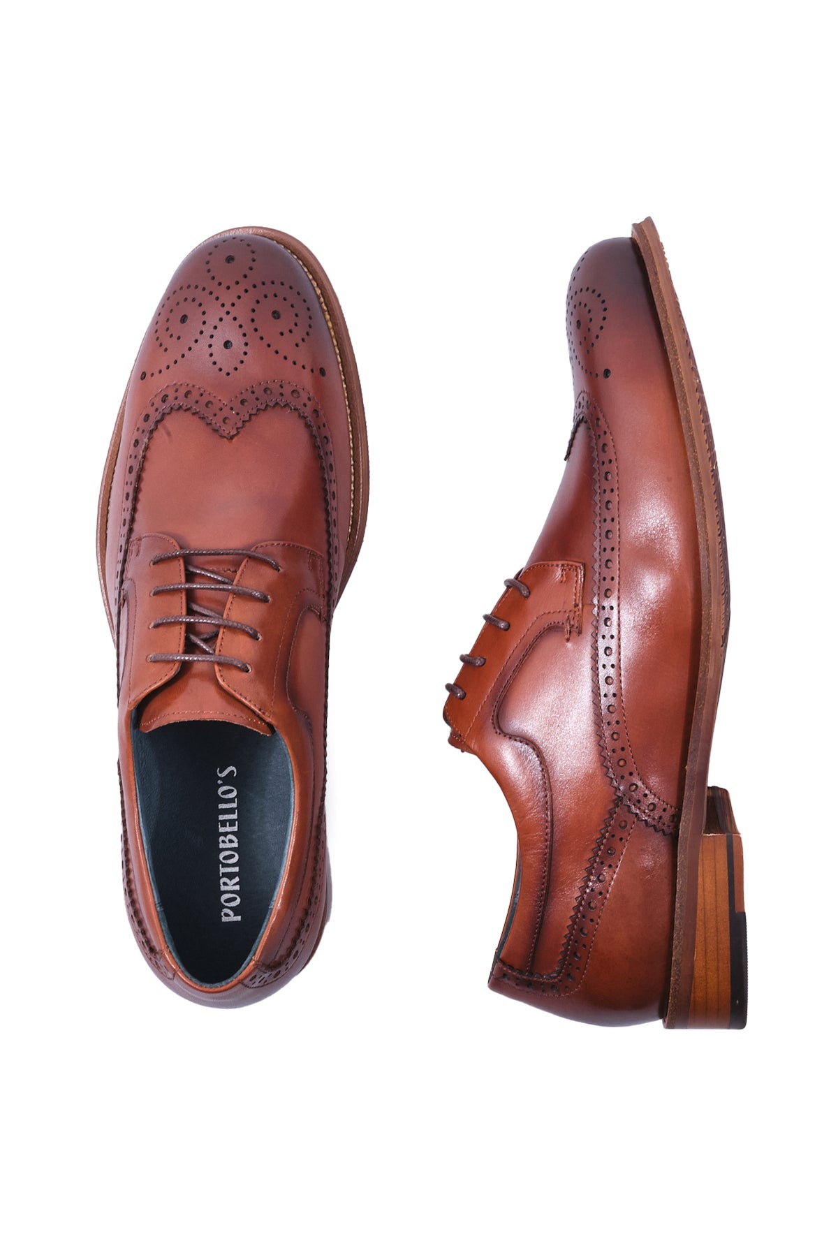 ΑΝΔΡΙΚΑ ΔΕΡΜΑΤΙΝΑ ΚΟΝΙΑΚ DERBY FULL BROGUES ΥΠΟΔΗΜΑΤΑ PORTOBELLO'S