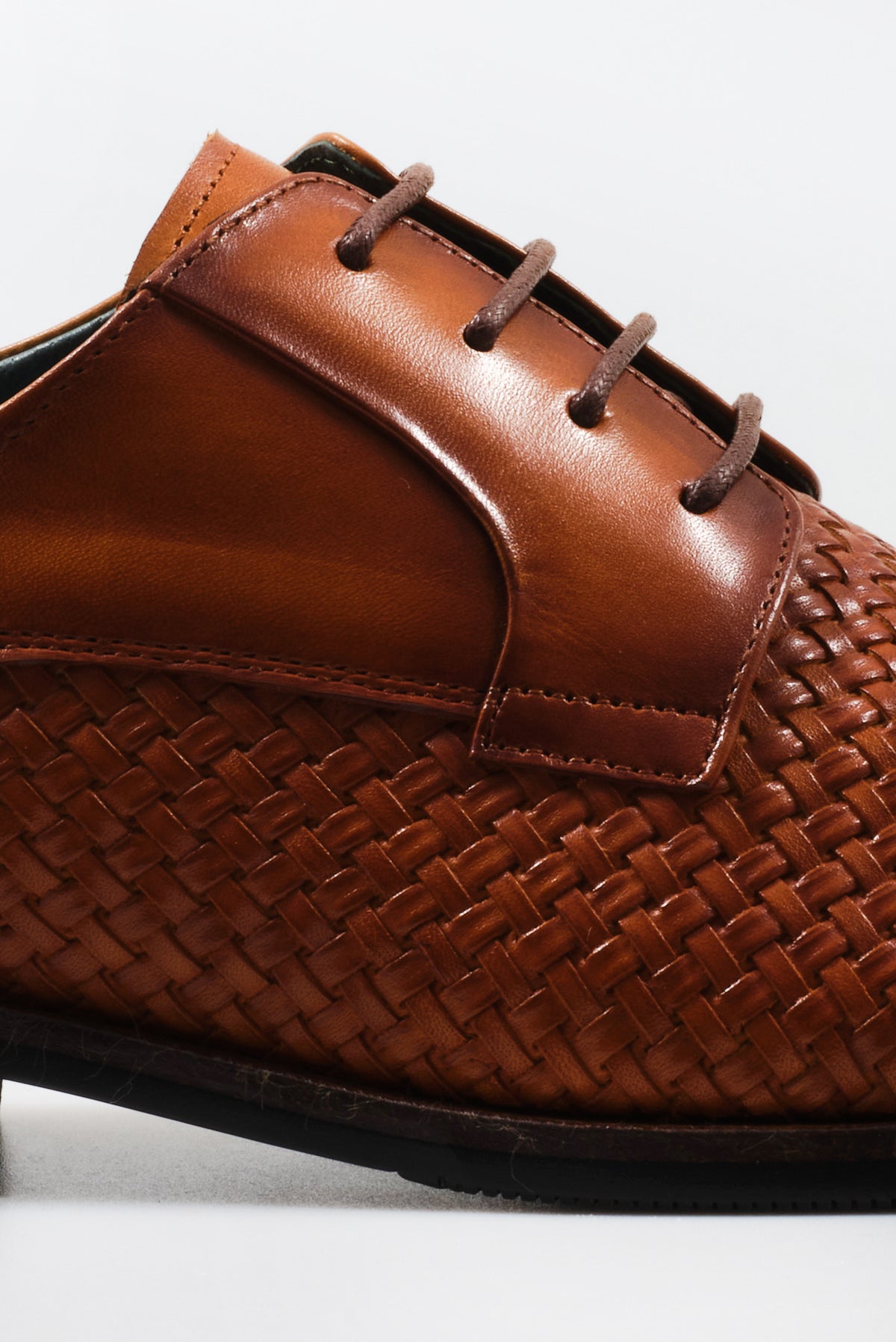ΑΝΔΡΙΚΑ ΔΕΡΜΑΤΙΝΑ ΥΠΟΔΗΜΑΤΑ PORTOBELLO'S DERBY ΣΕ ΚΑΦΕ ΧΡΩΜΑ ΜΕ ΠΛΕΚΤΟ ΣΧΕΔΙΟ