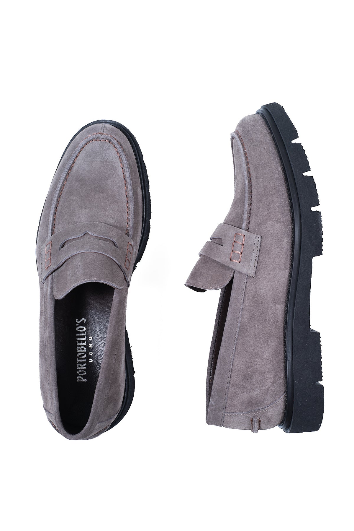 ΑΝΔΡΙΚΑ SUEDE ΓΚΡΙ ΥΠΟΔΗΜΑΤΑ LOAFERS PORTOBELLO'S