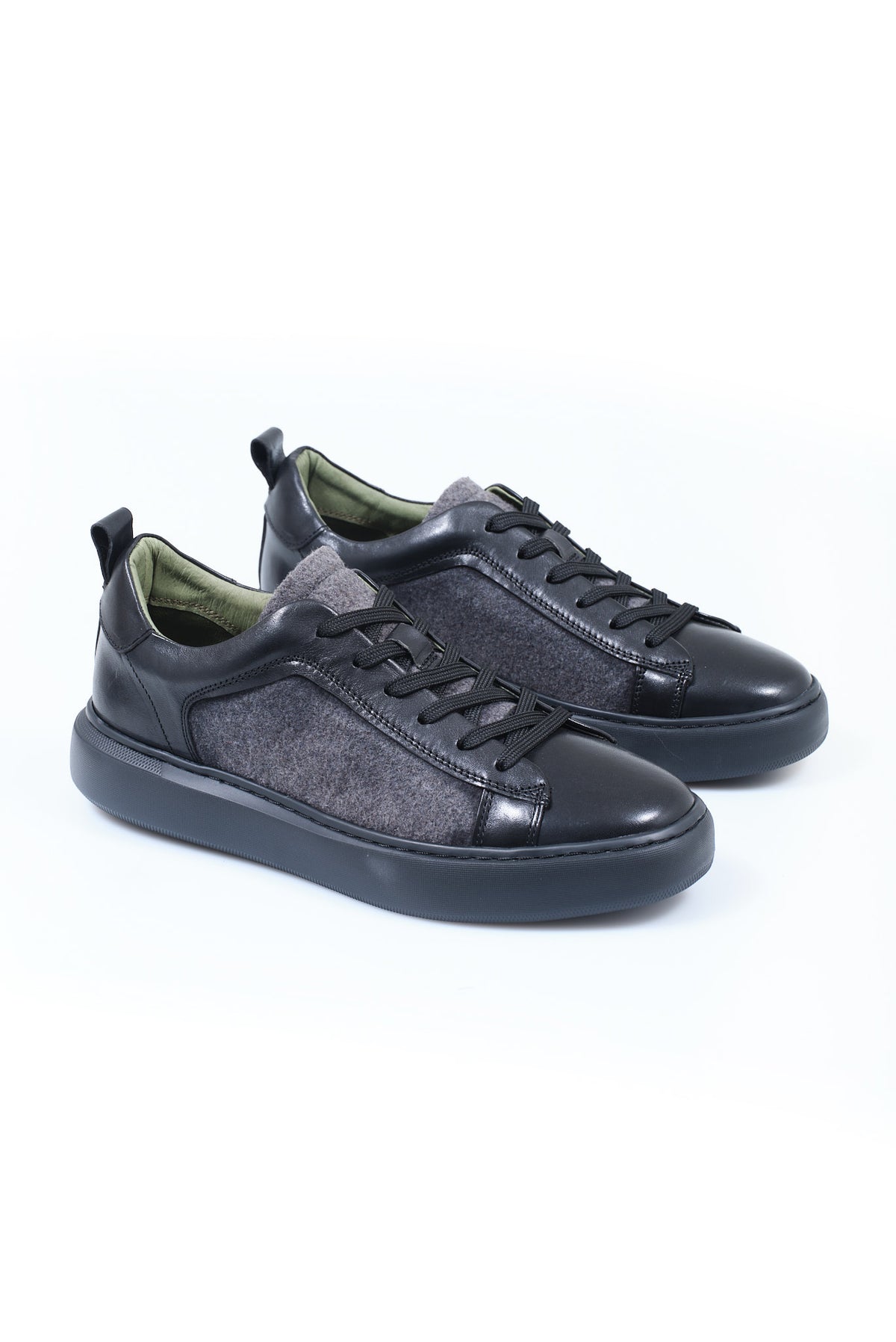 ΑΝΔΡΙΚΑ ΜΑΥΡΑ ΔΕΡΜΑΤΙΝΑ ΠΑΠΟΥΤΣΙΑ SNEAKERS PORTOBELLO'S