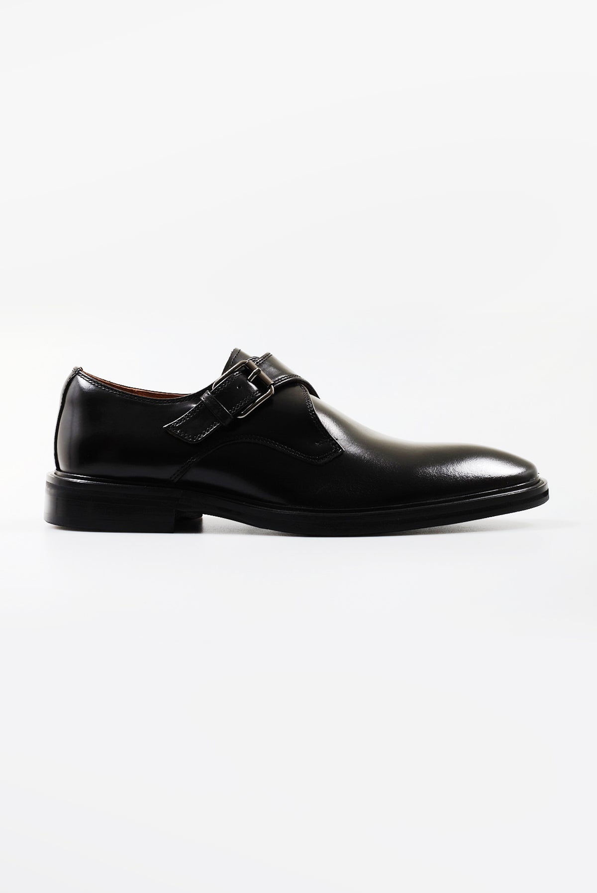ΑΝΔΡΙΚΑ ΔΕΡΜΑΤΙΝΑ ΥΠΟΔΗΜΑΤΑ PORTOBELLO'S SINGLE MONK STRAPS ΣΕ ΜΑΥΡΟ ΧΡΩΜΑ