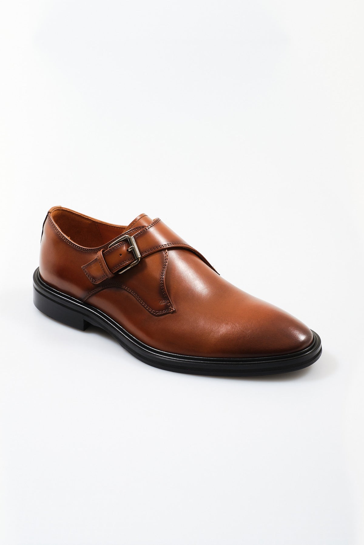 ΑΝΔΡΙΚΑ ΔΕΡΜΑΤΙΝΑ ΥΠΟΔΗΜΑΤΑ PORTOBELLO'S SINGLE MONK STRAPS ΣΕ ΤΑΜΠΑ ΧΡΩΜΑ