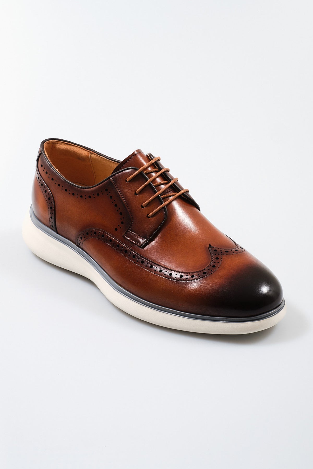 ΑΝΔΡΙΚΑ ΔΕΡΜΑΤΙΝΑ ΥΠΟΔΗΜΑΤΑ DERBY BROGUES PORTOBELLO'S ΣΕ ΤΑΜΠΑ ΧΡΩΜΑ