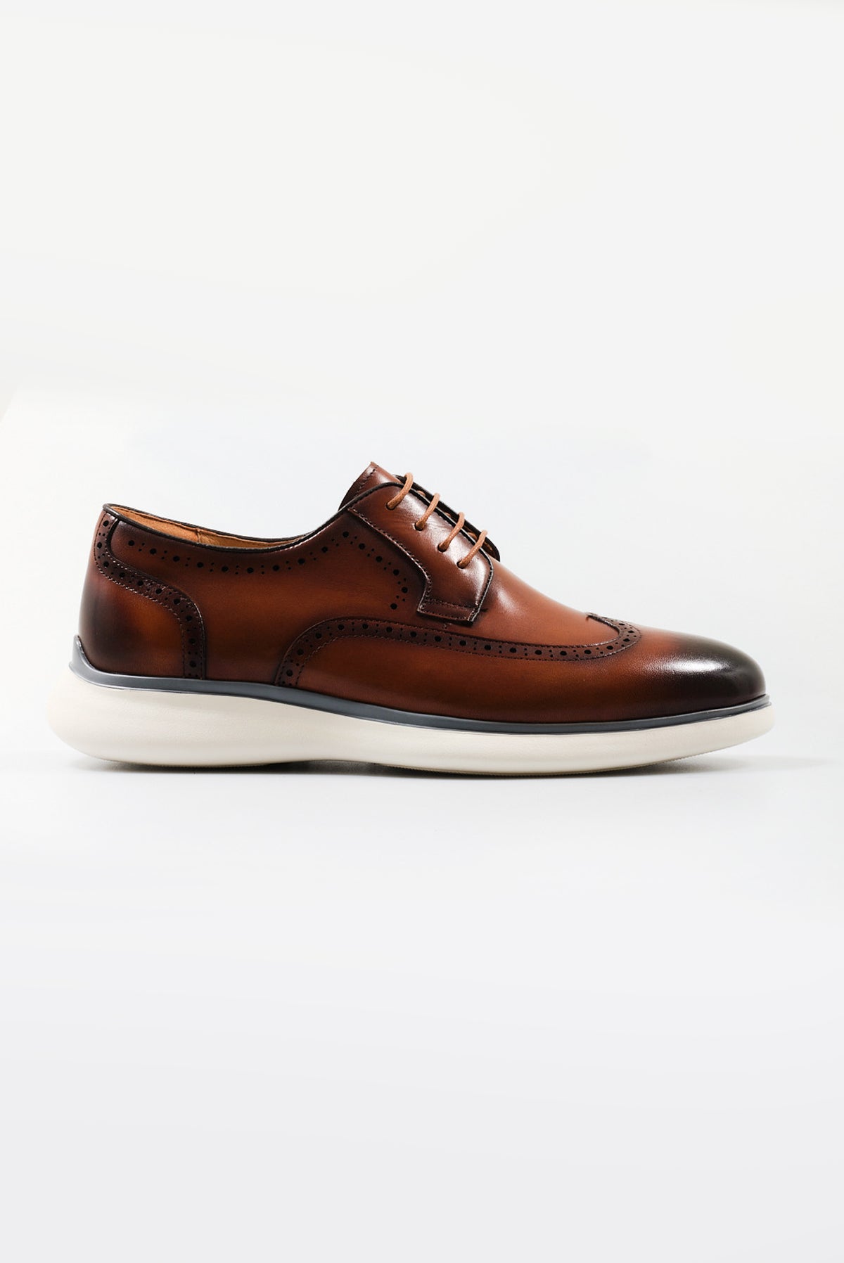 ΑΝΔΡΙΚΑ ΔΕΡΜΑΤΙΝΑ ΥΠΟΔΗΜΑΤΑ DERBY BROGUES PORTOBELLO'S ΣΕ ΤΑΜΠΑ ΧΡΩΜΑ