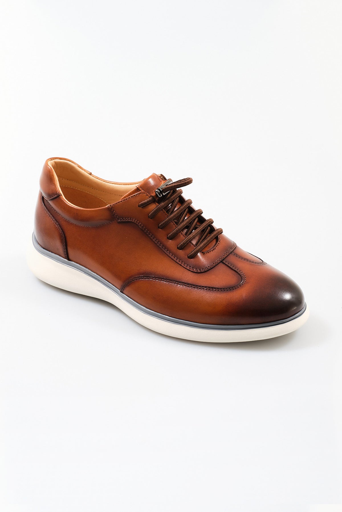 ΑΝΔΡΙΚΑ ΔΕΡΜΑΤΙΝΑ ΥΠΟΔΗΜΑΤΑ SNEAKERS PORTOBELLO'S ΣΕ ΤΑΜΠΑ ΧΡΩΜΑ