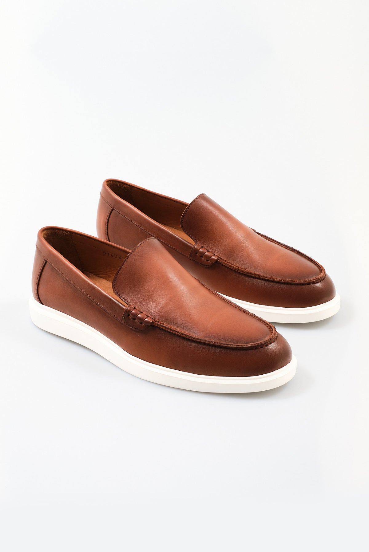 ΑΝΔΡΙΚΑ ΔΕΡΜΑΤΙΝΑ ΥΠΟΔΗΜΑΤΑ LOAFERS PORTOBELLO'S ΣΕ ΤΑΜΠΑ ΧΡΩΜΑ