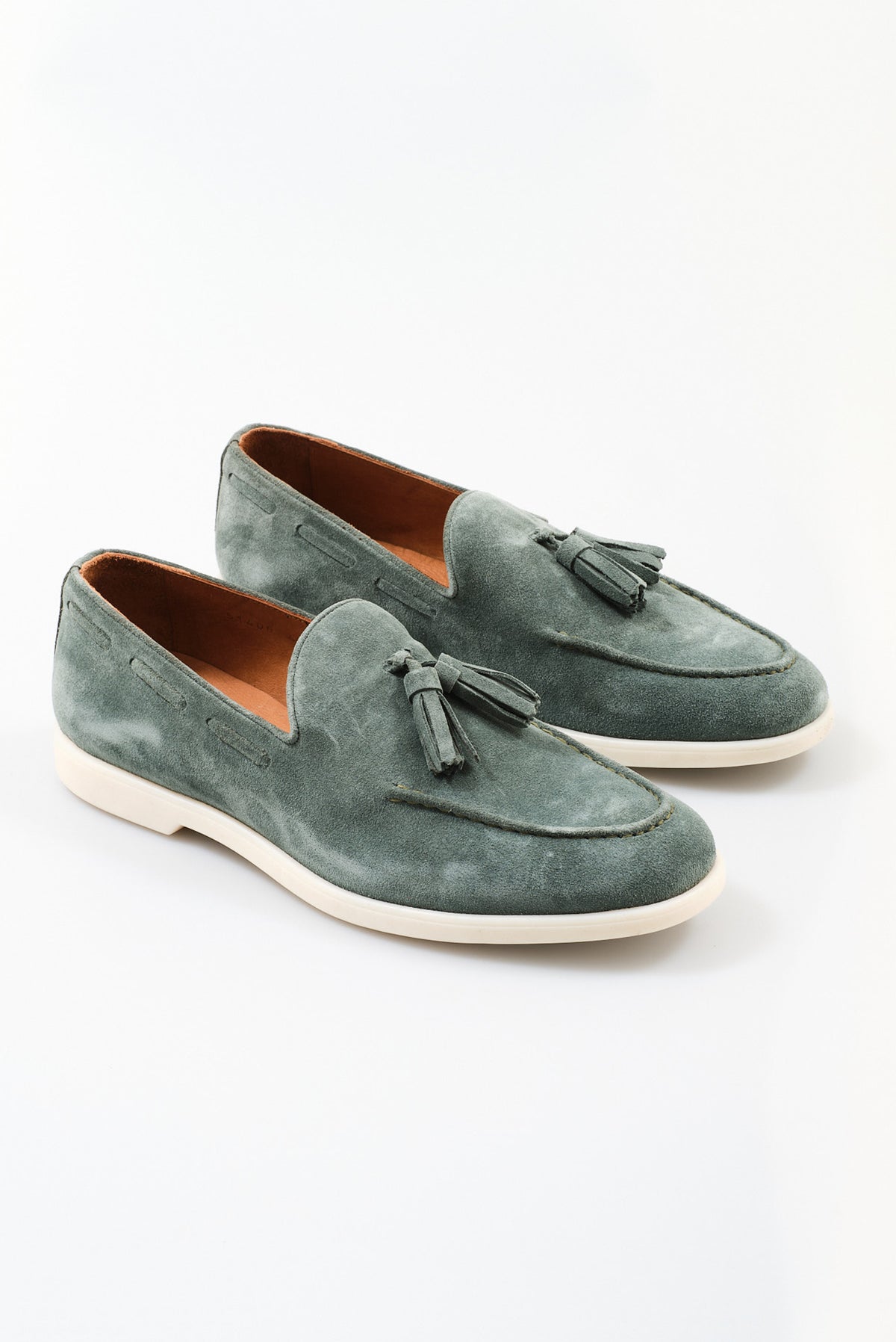 ΑΝΔΡΙΚΑ ΔΕΡΜΑΤΙΝΑ SUEDE ΥΠΟΔΗΜΑΤΑ LOAFERS TASSEL PORTOBELLO'S ΣΤΟ ΧΡΩΜΑ ΤΗΣ ΜΕΝΤΑΣ