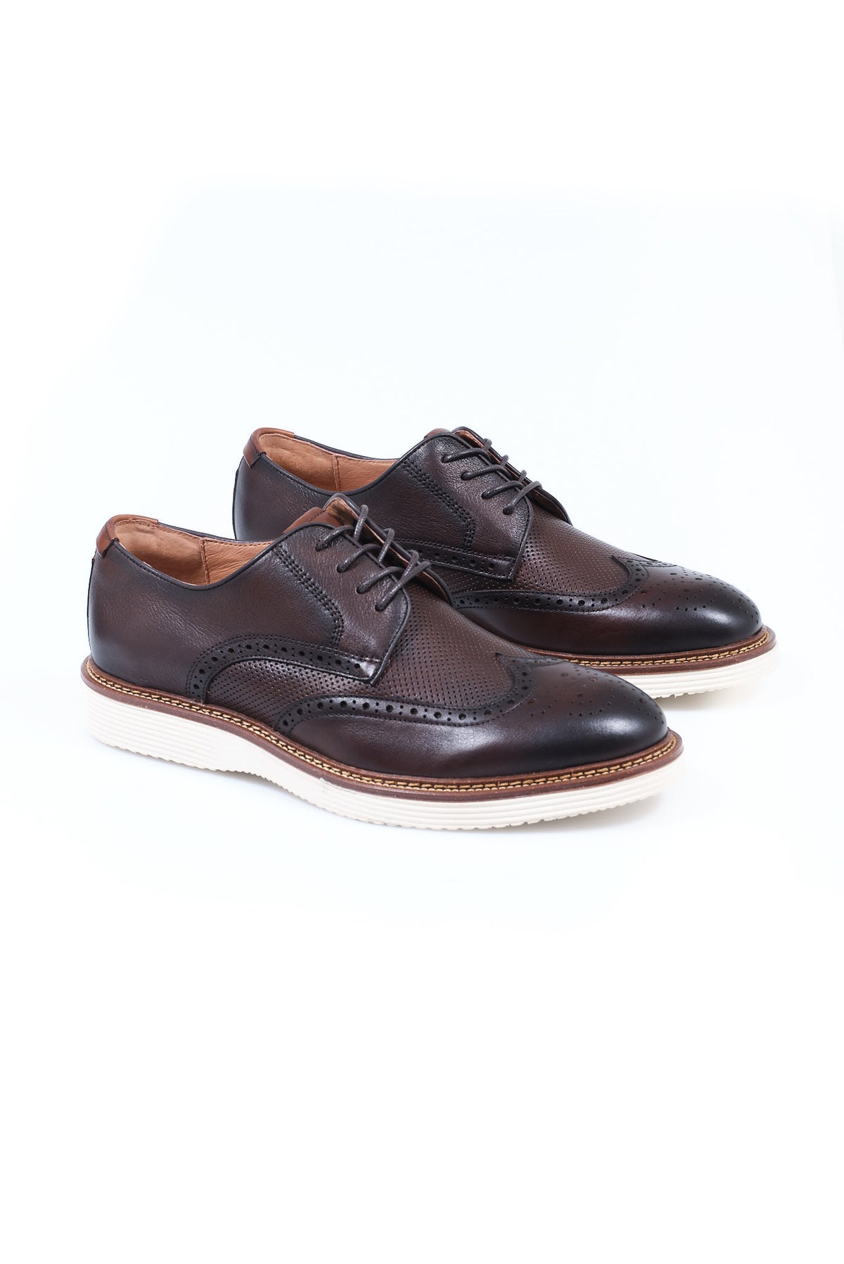 ΑΝΔΡΙΚΑ ΚΑΦΕ ΔΕΡΜΑΤΙΝΑ DERBY FULL BROGUES ΥΠΟΔΗΜΑΤΑ PORTOBELLO'S