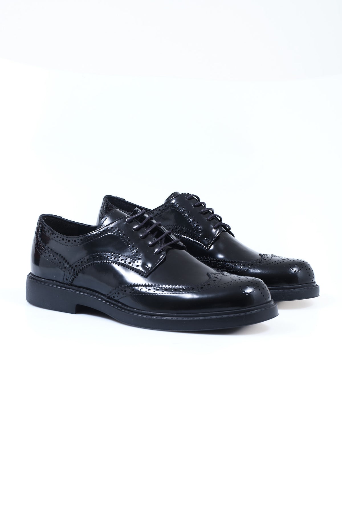 ΑΝΔΡΙΚΑ ΜΑΥΡΑ ΔΕΡΜΑΤΙΝΑ ΥΠΟΔΗΜΑΤΑ DERBY FULL BROGUES PORTOBELLO'S