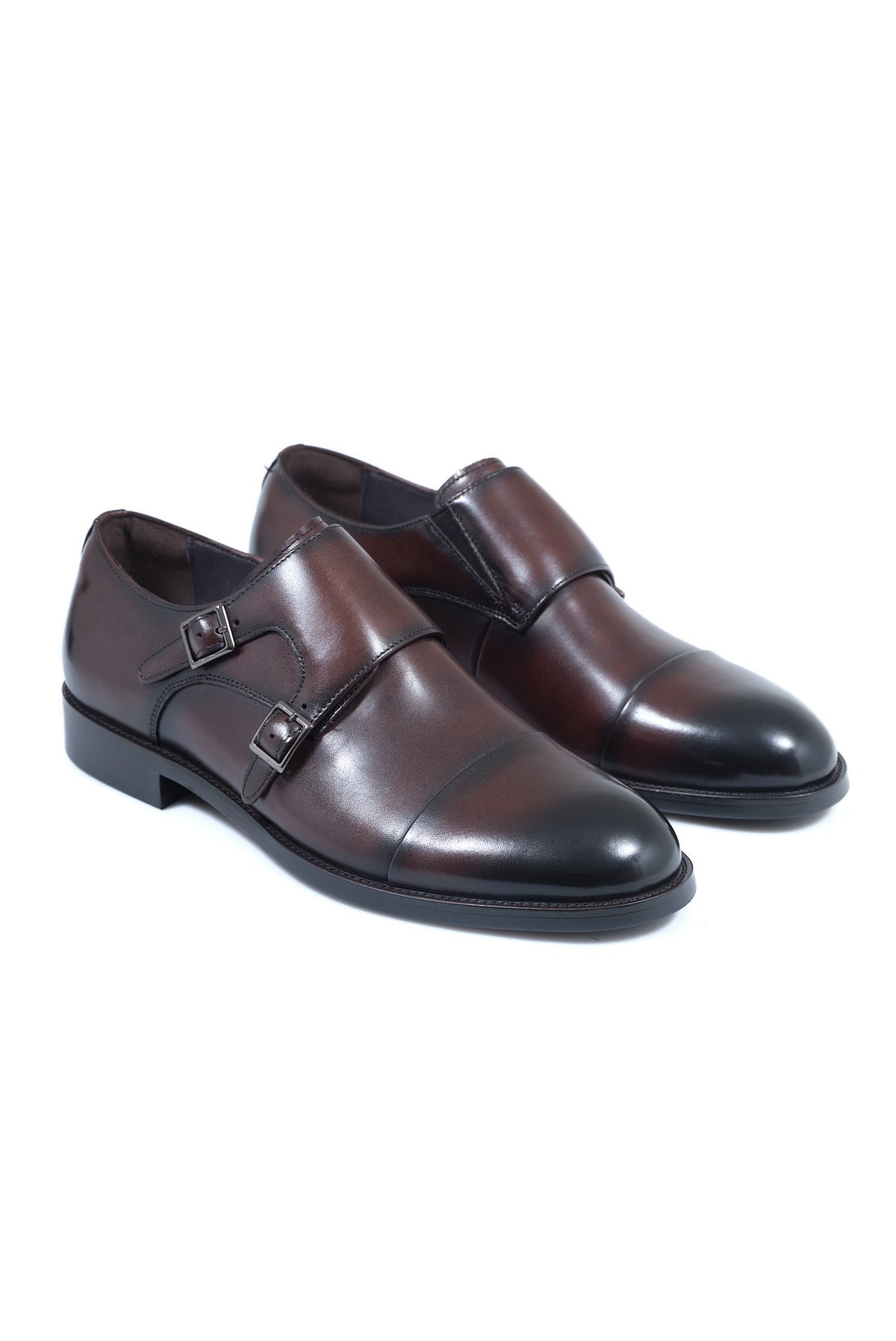 ΑΝΔΡΙΚΑ ΔΕΡΜΑΤΙΝΑ ΥΠΟΔΗΜΑΤΑ PORTOBELLO'S MONK STRAPS ΣΕ ΚΑΦΕ ΧΡΩΜΑ