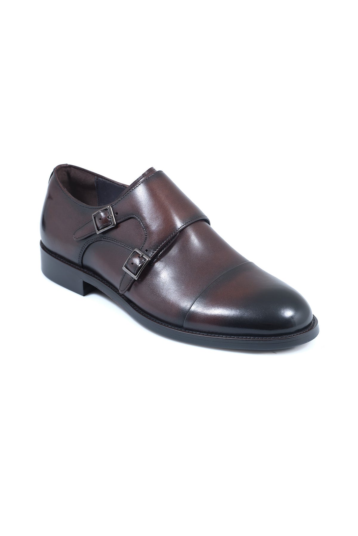 ΑΝΔΡΙΚΑ ΔΕΡΜΑΤΙΝΑ ΥΠΟΔΗΜΑΤΑ PORTOBELLO'S MONK STRAPS ΣΕ ΚΑΦΕ ΧΡΩΜΑ