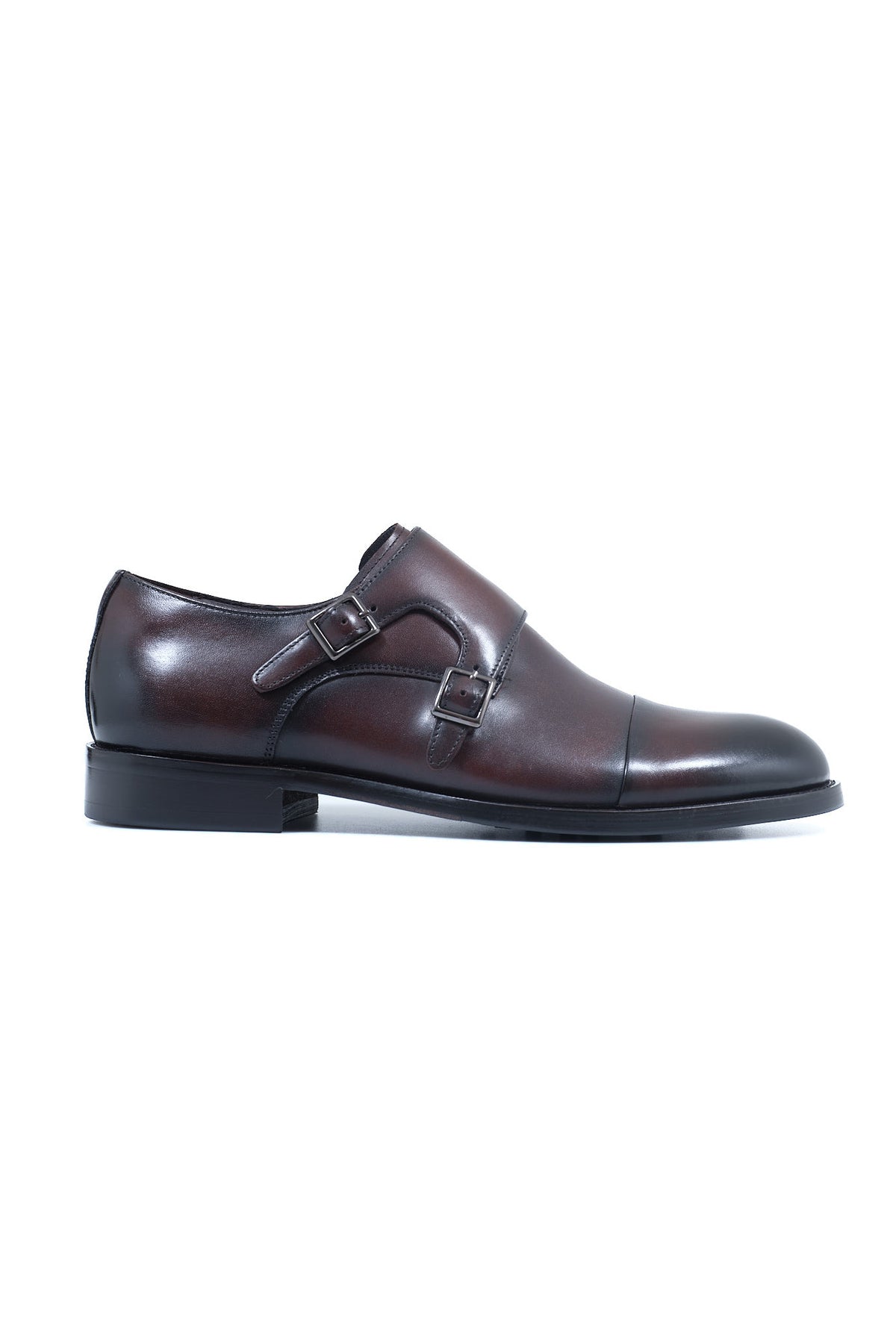ΑΝΔΡΙΚΑ ΔΕΡΜΑΤΙΝΑ ΥΠΟΔΗΜΑΤΑ PORTOBELLO'S MONK STRAPS ΣΕ ΚΑΦΕ ΧΡΩΜΑ