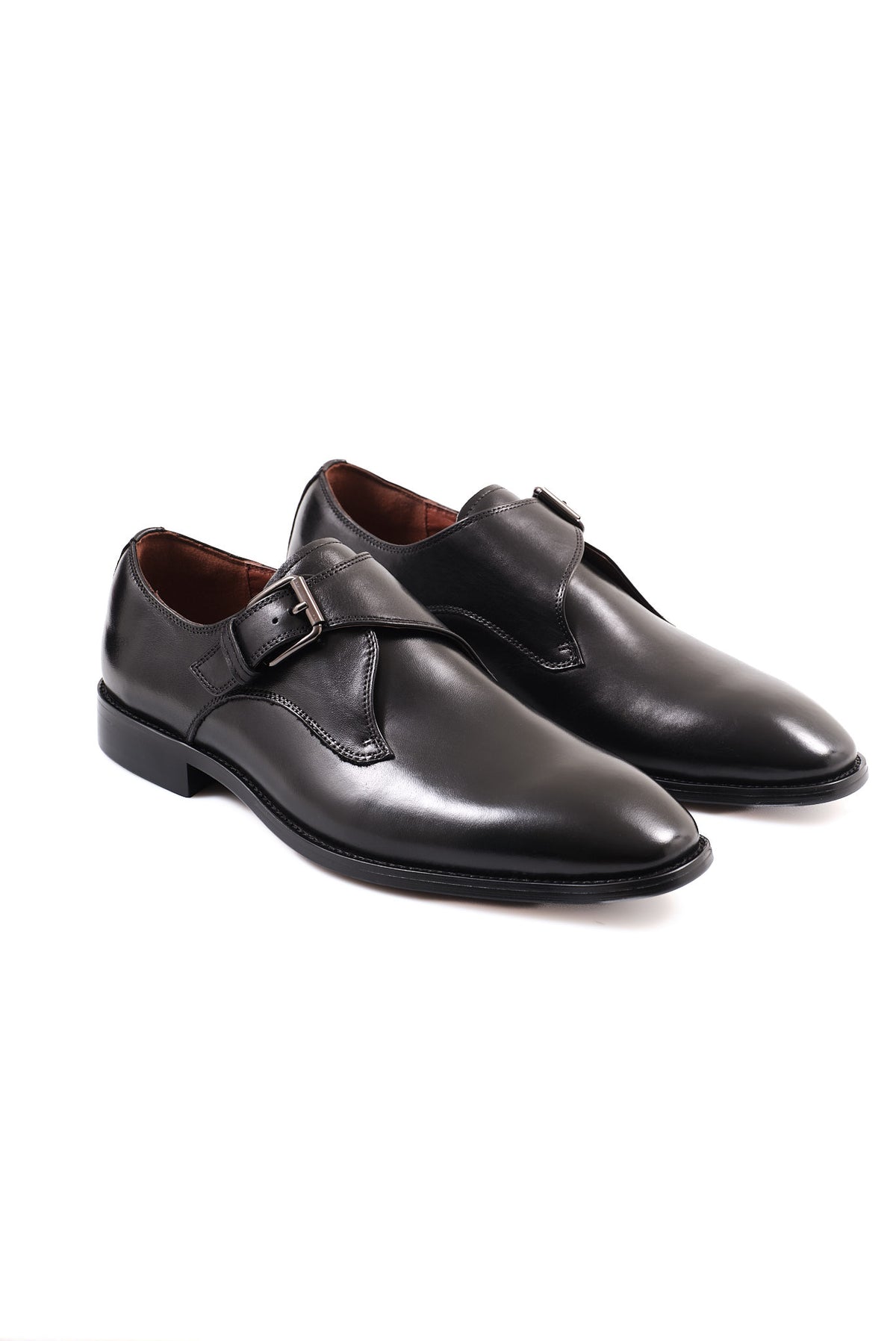 ΑΝΔΡΙΚΑ ΜΑΥΡΑ ΔΕΡΜΑΤΙΝΑ MONK STRAP ΥΠΟΔΗΜΑΤΑ PORTOBELLO'S