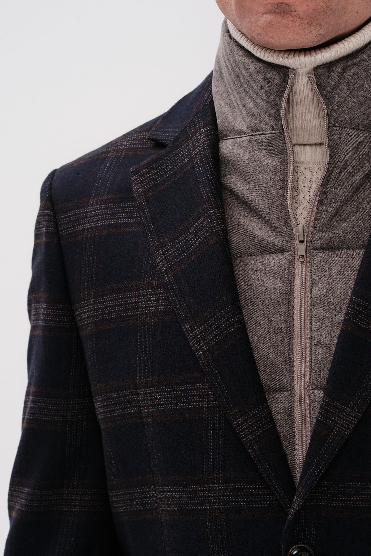 ΑΝΔΡΙΚΟ ΜΠΛΕ WINDOWPANE ΣΑΚΑΚΙ PORTOBELLO'S REGULAR FIT