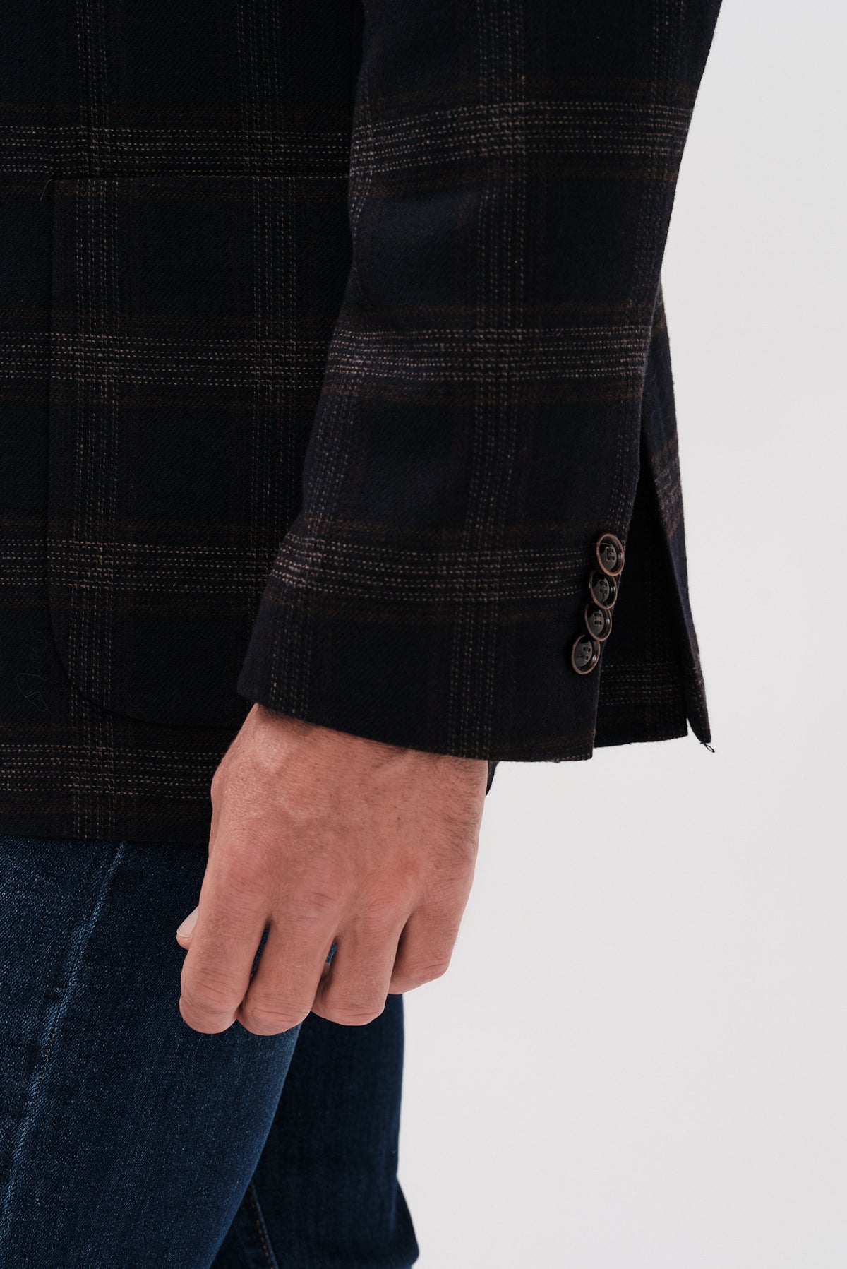 ΑΝΔΡΙΚΟ ΜΠΛΕ WINDOWPANE ΣΑΚΑΚΙ PORTOBELLO'S REGULAR FIT