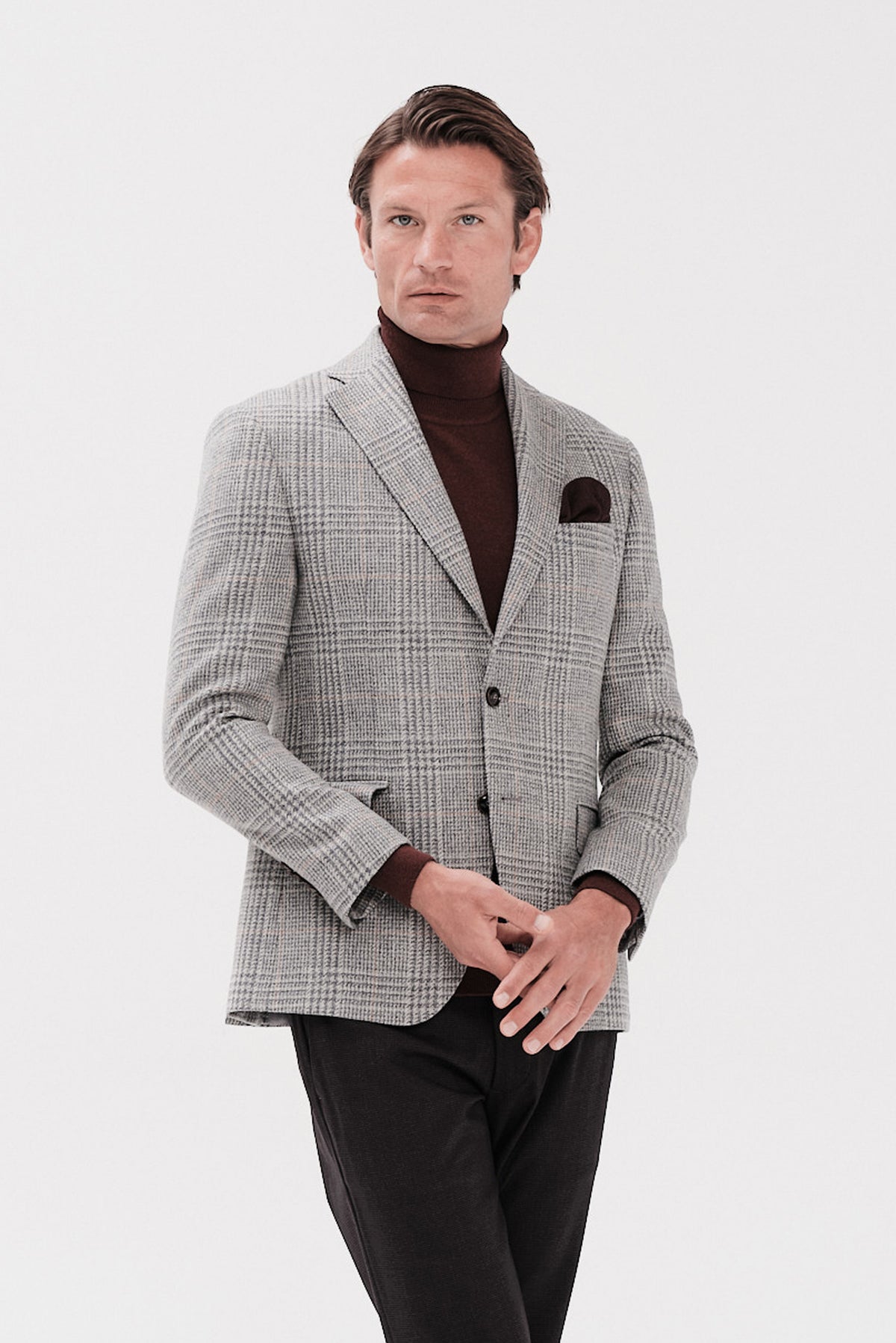 ΑΝΔΡΙΚΟ LIGHT GREY ΜΑΛΛΙΝΟ VITALE BARBERIS CANONICO ΣΑΚΑΚΙ PORTOBELLO'S SLIM FIT