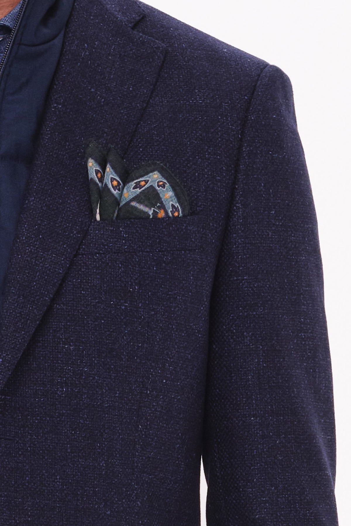 ΑΝΔΡΙΚΟ ΜΠΛΕ ΣΑΚΑΚΙ PORTOBELLO'S ΜΕ ΑΠΟΣΠΩΜΕΝΗ ΜΟΣΤΡΑ SLIM FIT