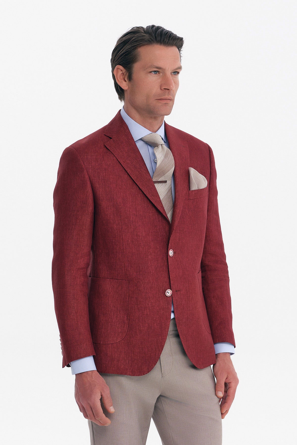 ΑΝΔΡΙΚΟ ΜΠΟΡΝΤΟ ΛΙΝΟ ΣΑΚΑΚΙ SLIM FIT PORTOBELLO'S ΣΕ ΥΦΑΣΜΑ ANGELICO