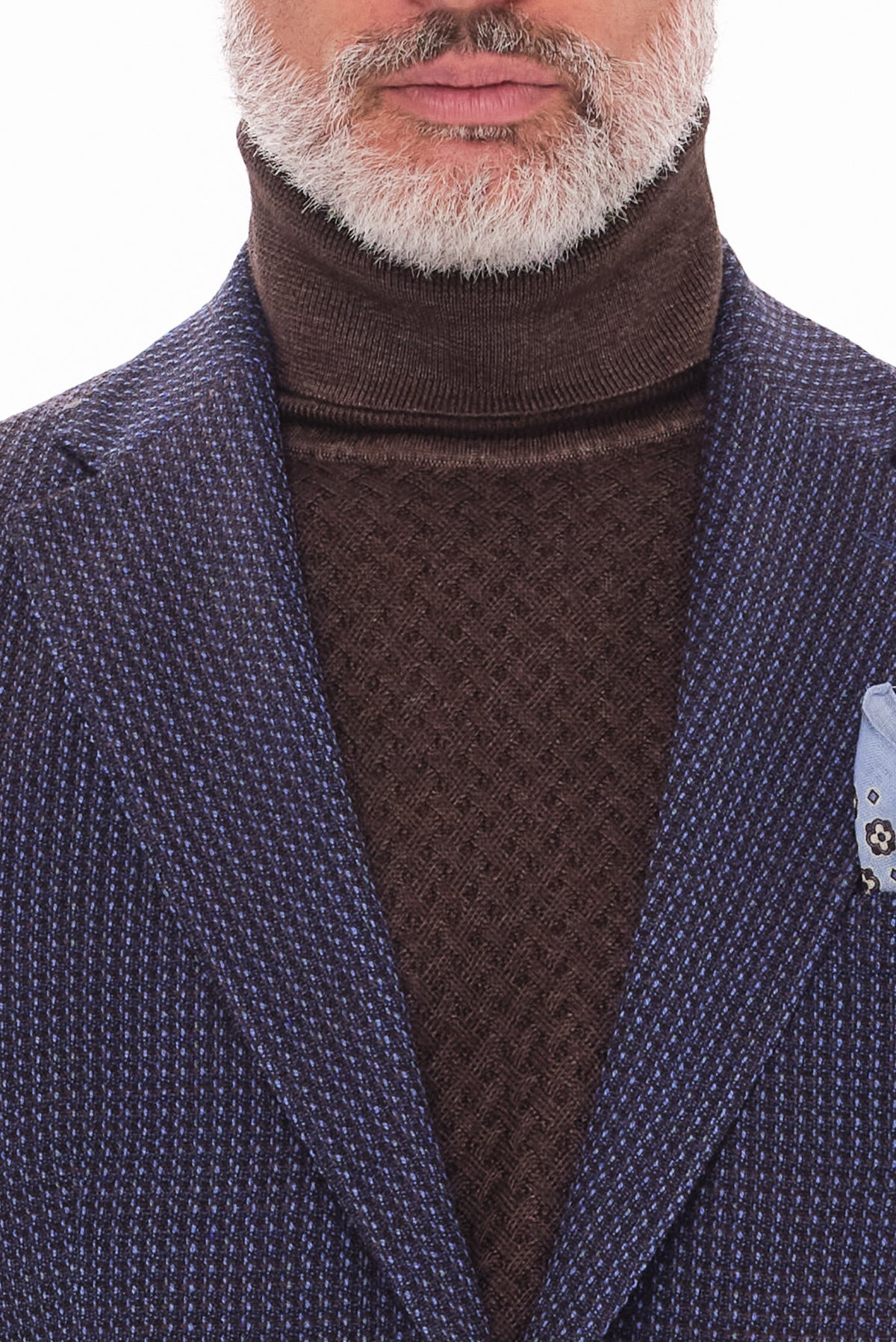 ΑΝΔΡΙΚΟ ΜΠΛΕ ΚΑΦΕ ΜΑΛΛΙΝΟ ΣΑΚΑΚΙ PORTOBELLO'S ΜΕ ΜΙΚΡΟΣΧΕΔΙΟ SLIM FIT