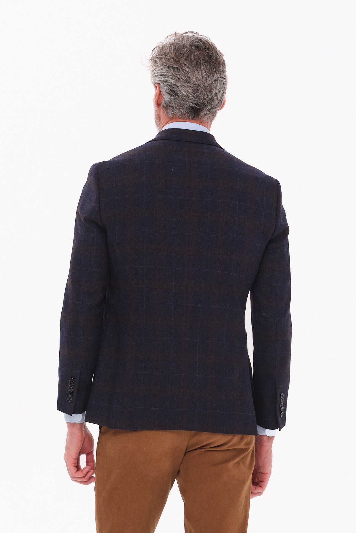 ΑΝΔΡΙΚΟ ΜΠΛΕ ΚΑΡΟ ΜΑΛΛΙΝΟ ΣΑΚΑΚΙ PORTOBELLO'S SLIM FIT