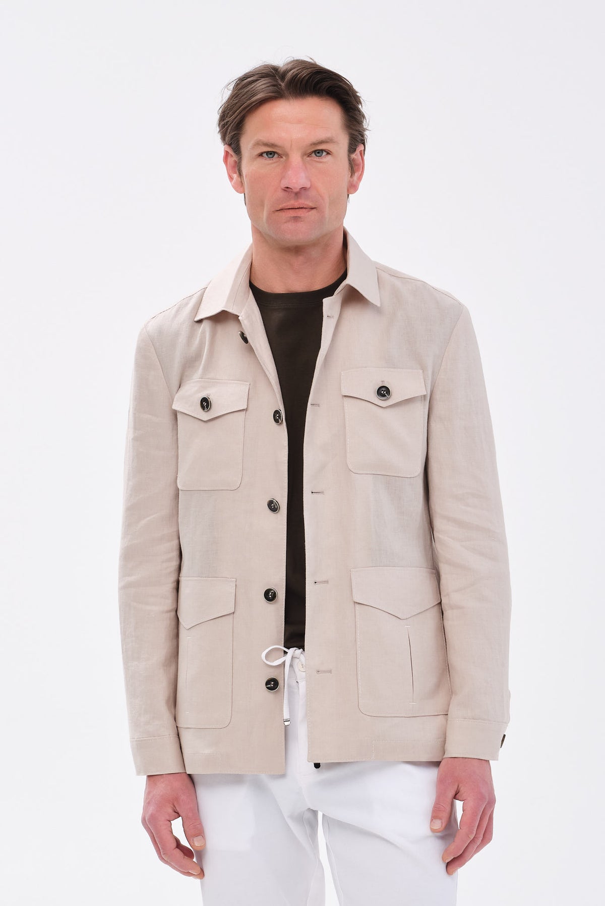 ΑΝΔΡΙΚΟ ΜΠΕΖ ΣΚΟΥΡΟ ΛΙΝΟ ΣΑΦΑΡΙ JACKET PORTOBELLO'S REGULAR FIT