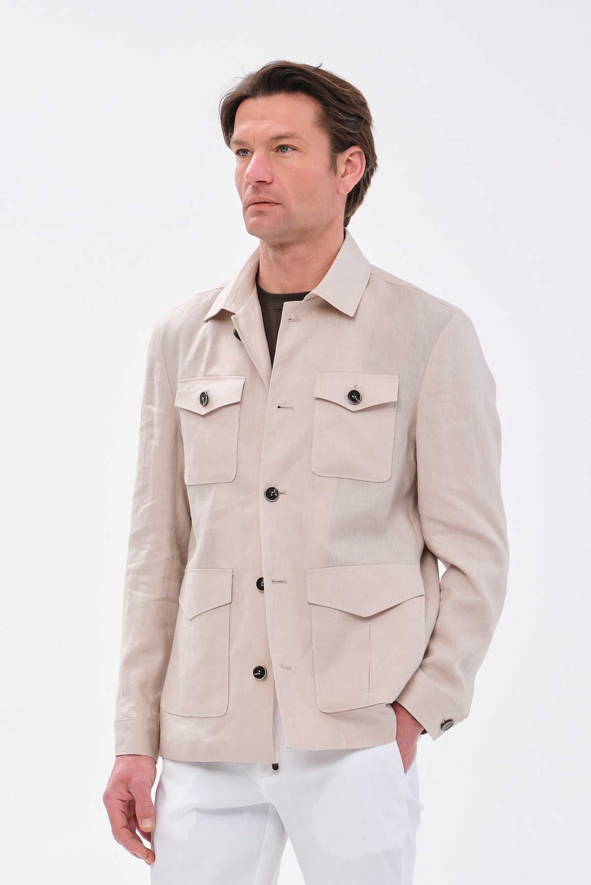 ΑΝΔΡΙΚΟ ΜΠΕΖ ΣΚΟΥΡΟ ΛΙΝΟ ΣΑΦΑΡΙ JACKET PORTOBELLO'S REGULAR FIT