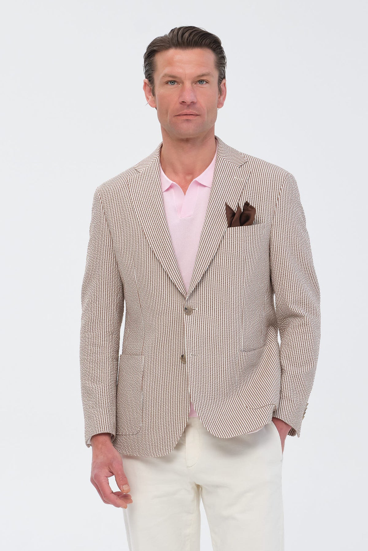 ΑΝΔΡΙΚΟ ΡΙΓΕ ΚΑΦΕ ΣΑΚΑΚΙ PORTOBELLO'S SLIM FIT ΣΕ ΥΦΑΣΜΑ LEOMASTER